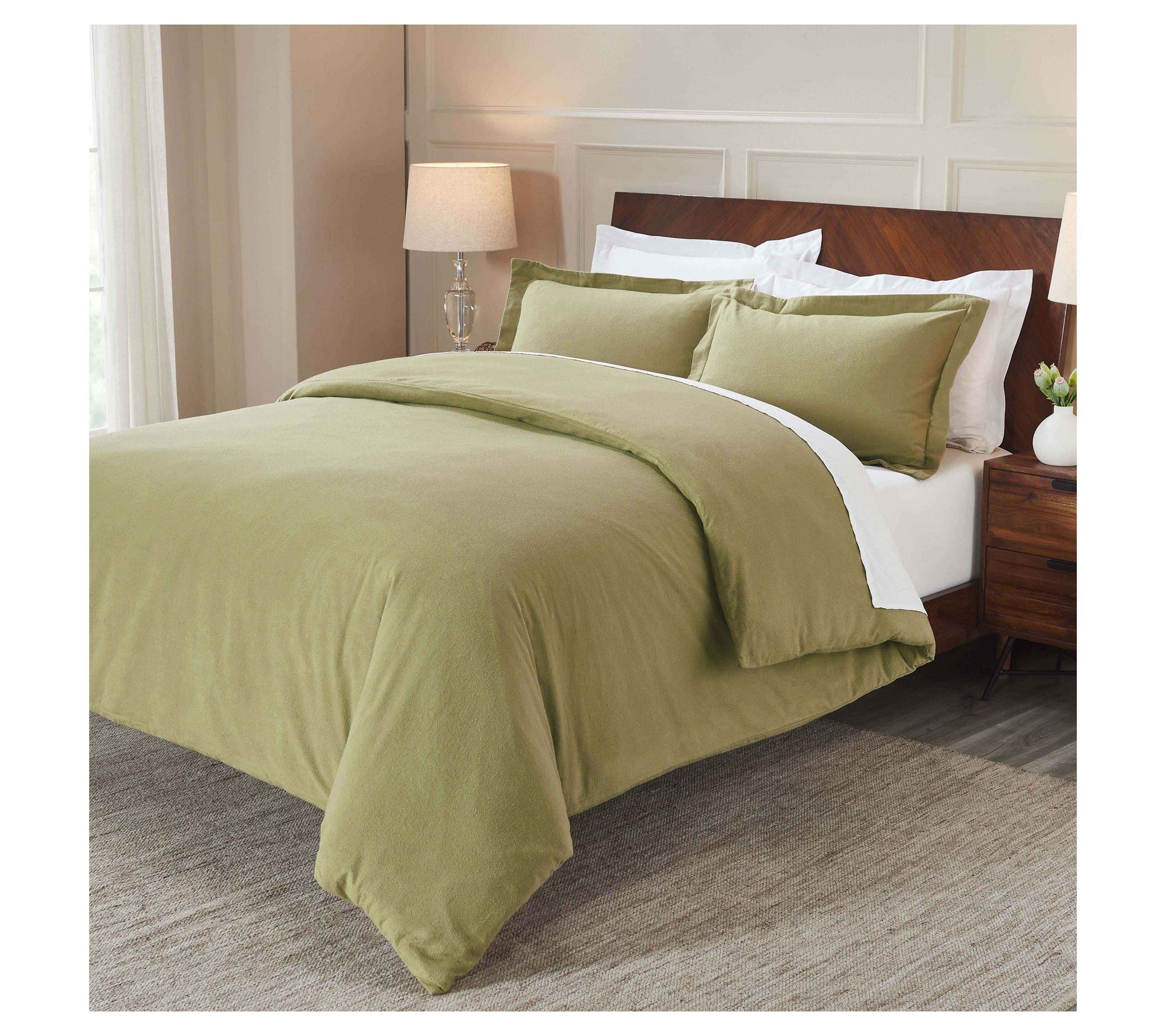 Superior Rome Flannel Cotton Solid Duvet Covert, Twin