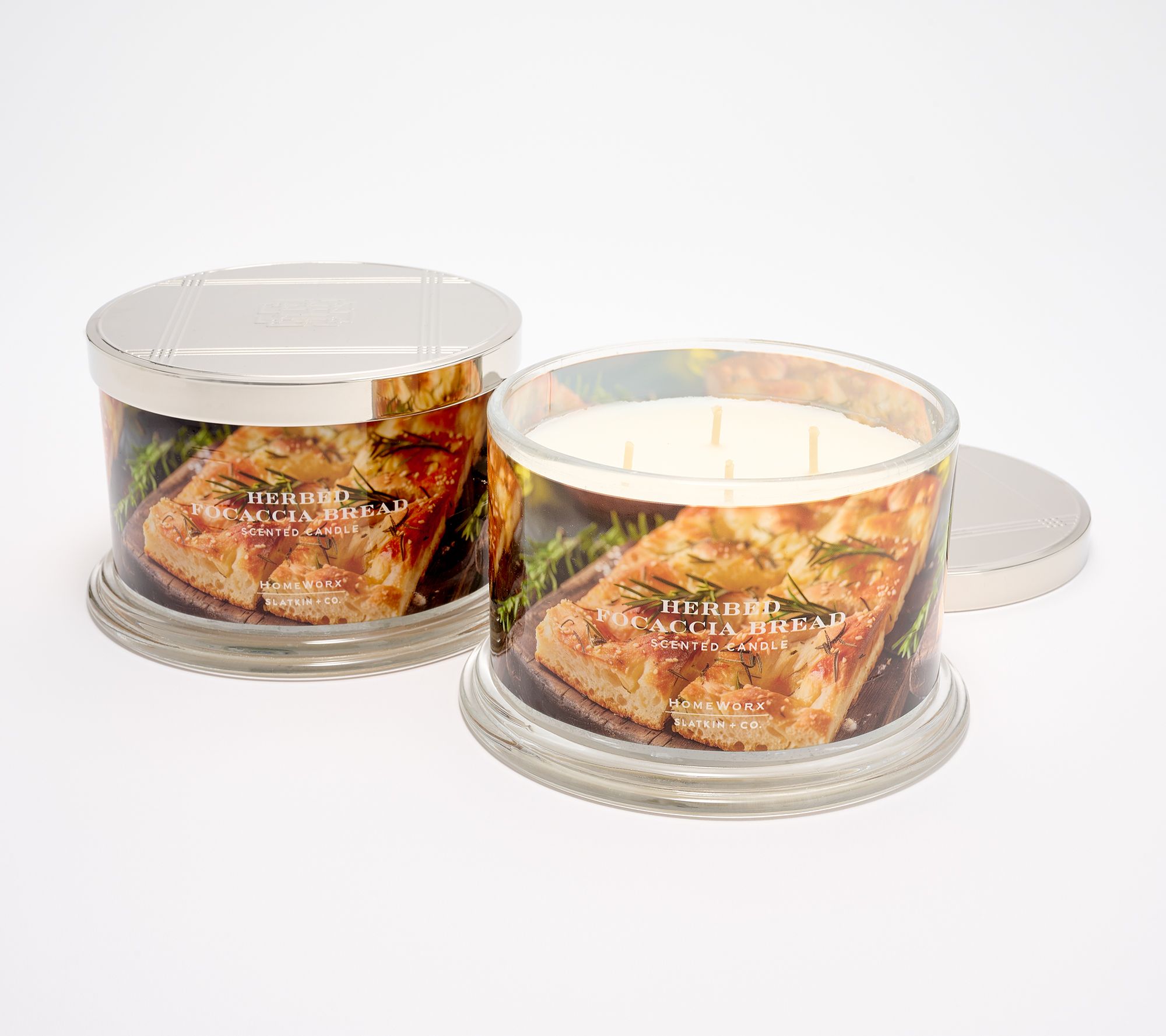 "As Is" HomeWorx by Slatkin + Co. 2-18oz Focaccia Bread Candles