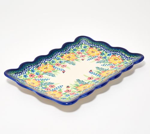 Lidia's Polish_Pottery Ruffle Platter