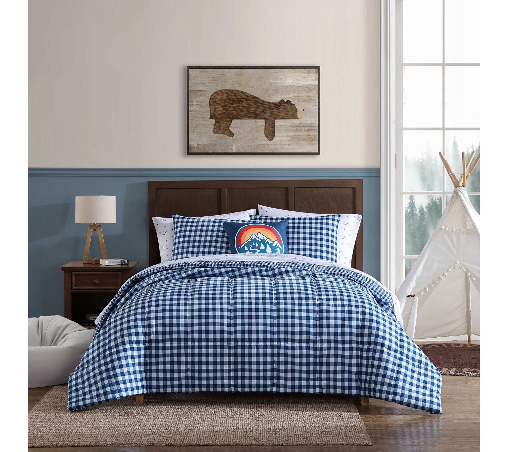 Eddie Bauer Preston Check Blue Twin Comforter Set