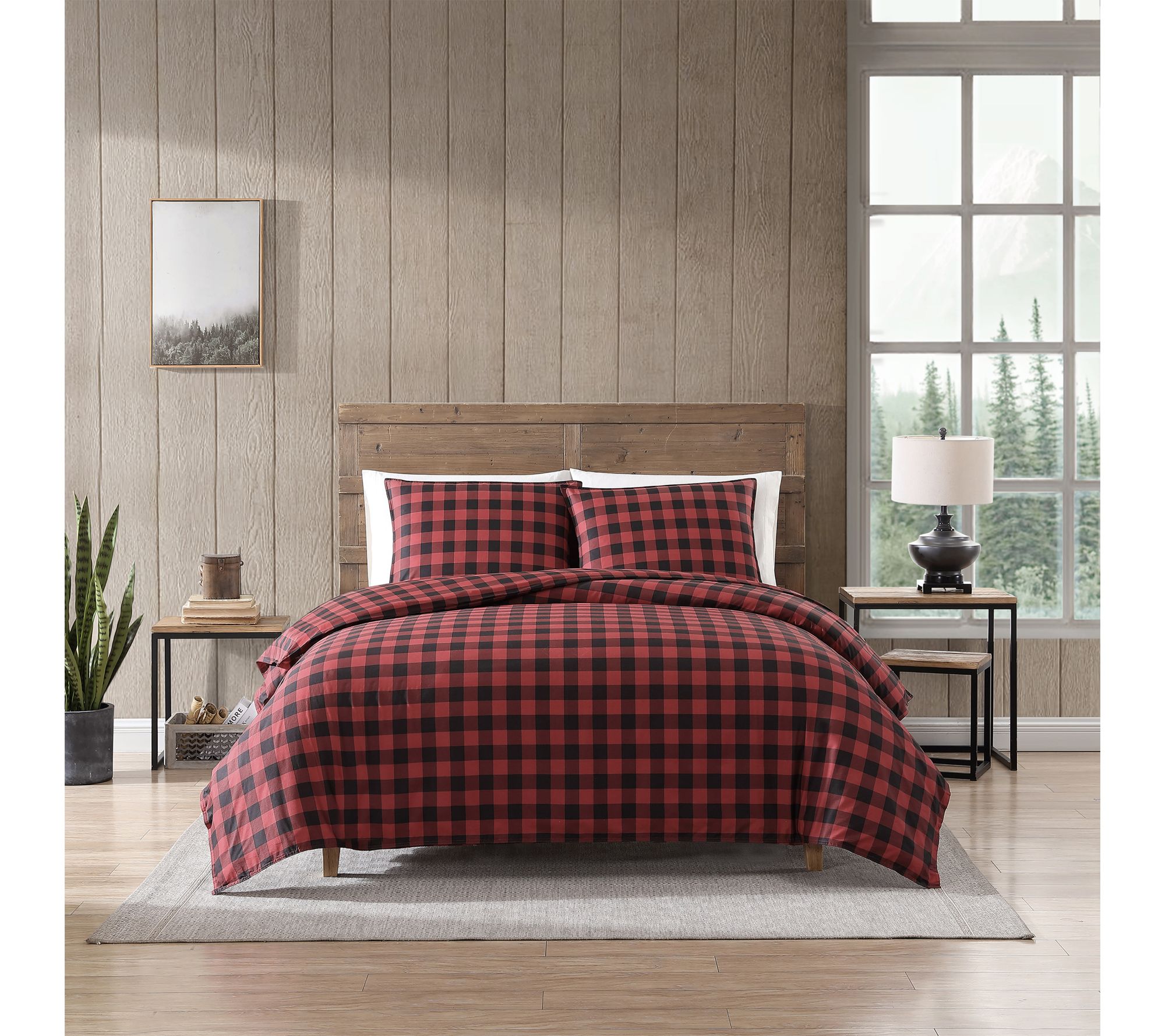 Eddie Bauer Mountain Plaid Red Twin Duvet CoverSet