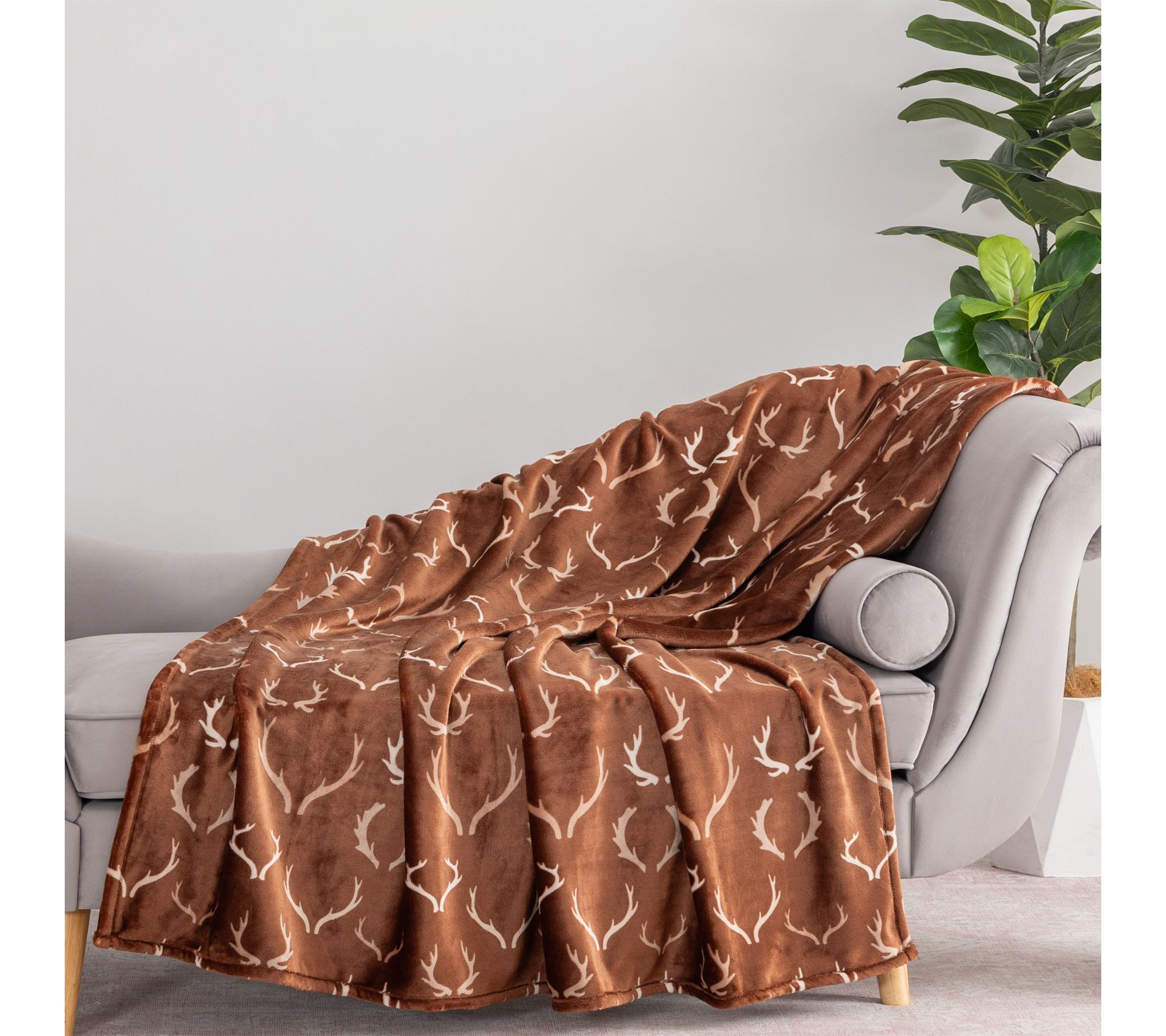 "As Is" Berkshire 60x70 Printed Velvetsoft Lodge Throw