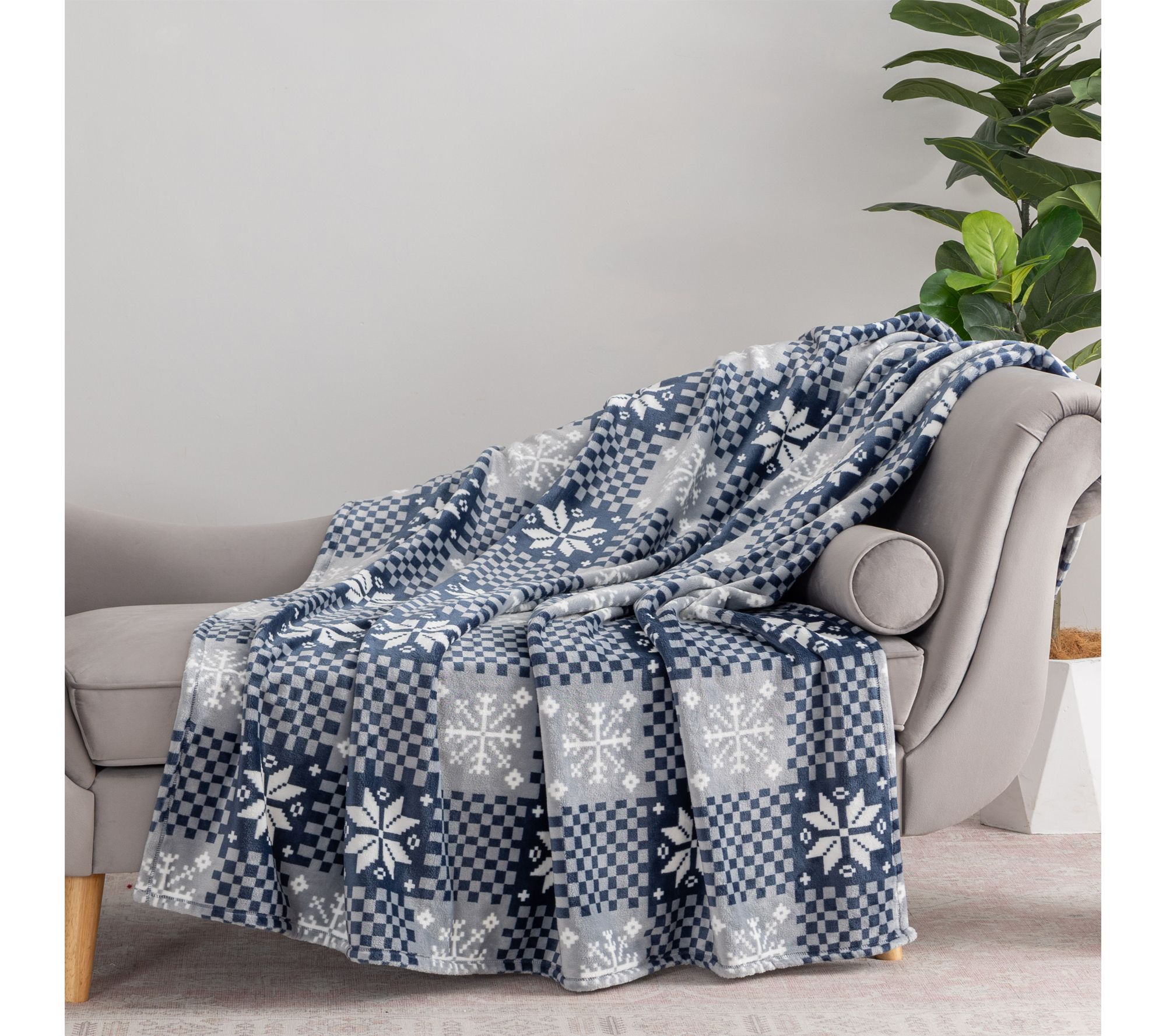 "As Is" Berkshire 60x70 Printed Velvetsoft Lodge Throw