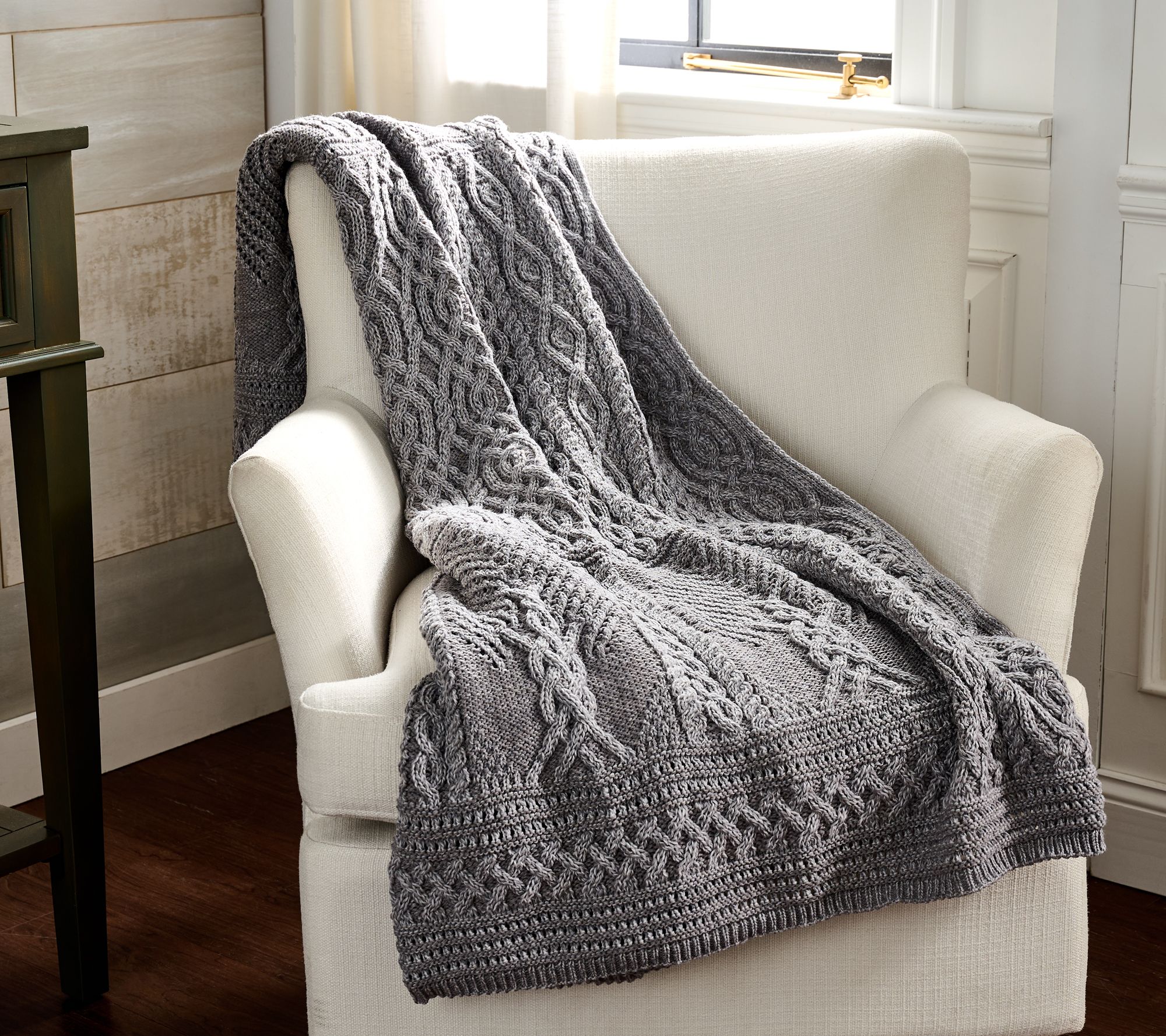 As Is Aran Crafts Merino Wool Tree of Life 40x60 Blanket
