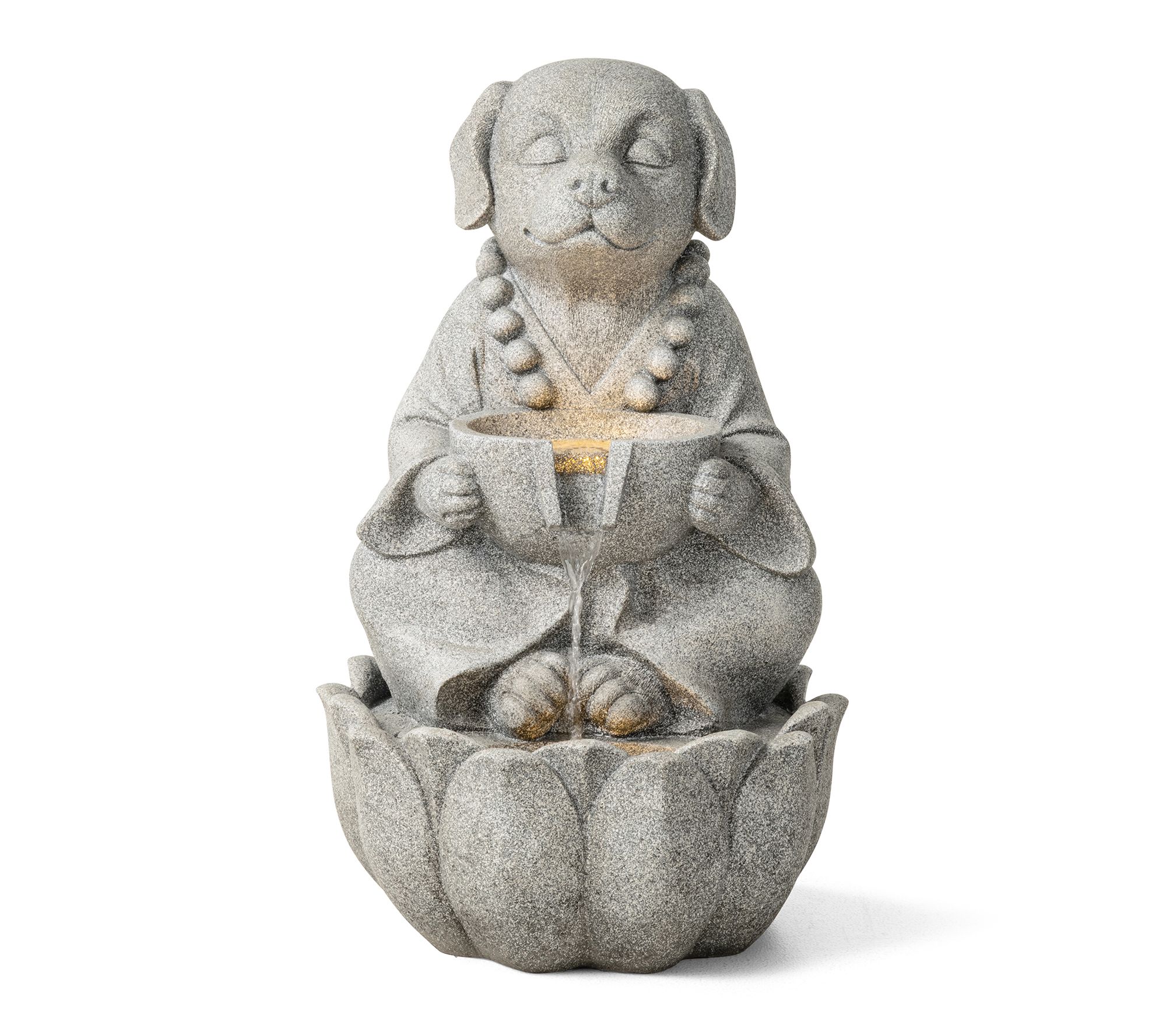 Glitzhome 21.75"H 2-Tiered Zen-Style Animal Outdoor Fountain