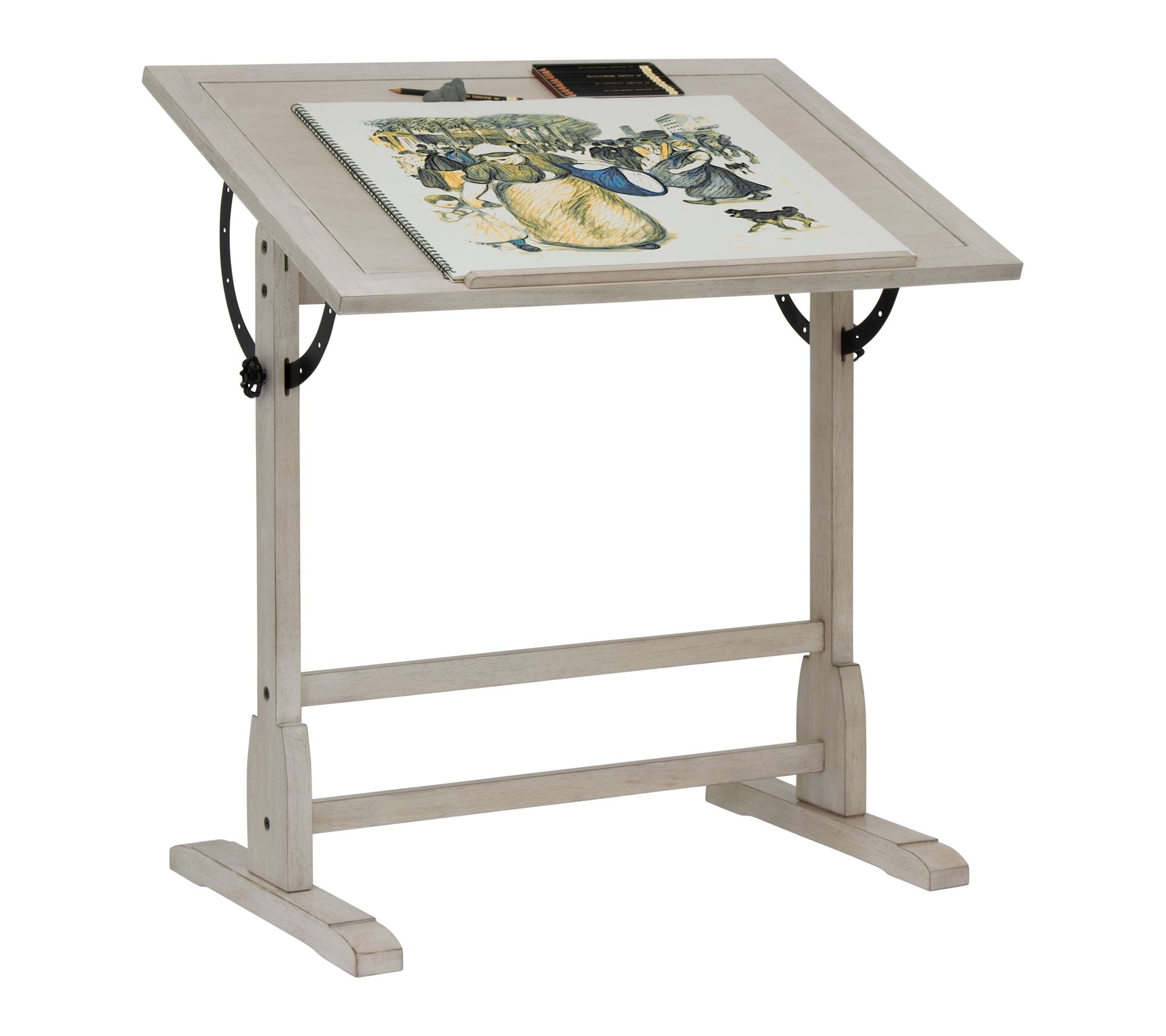 Studio Designs Vintag Solid Wood Draft Table w/Adjust Top