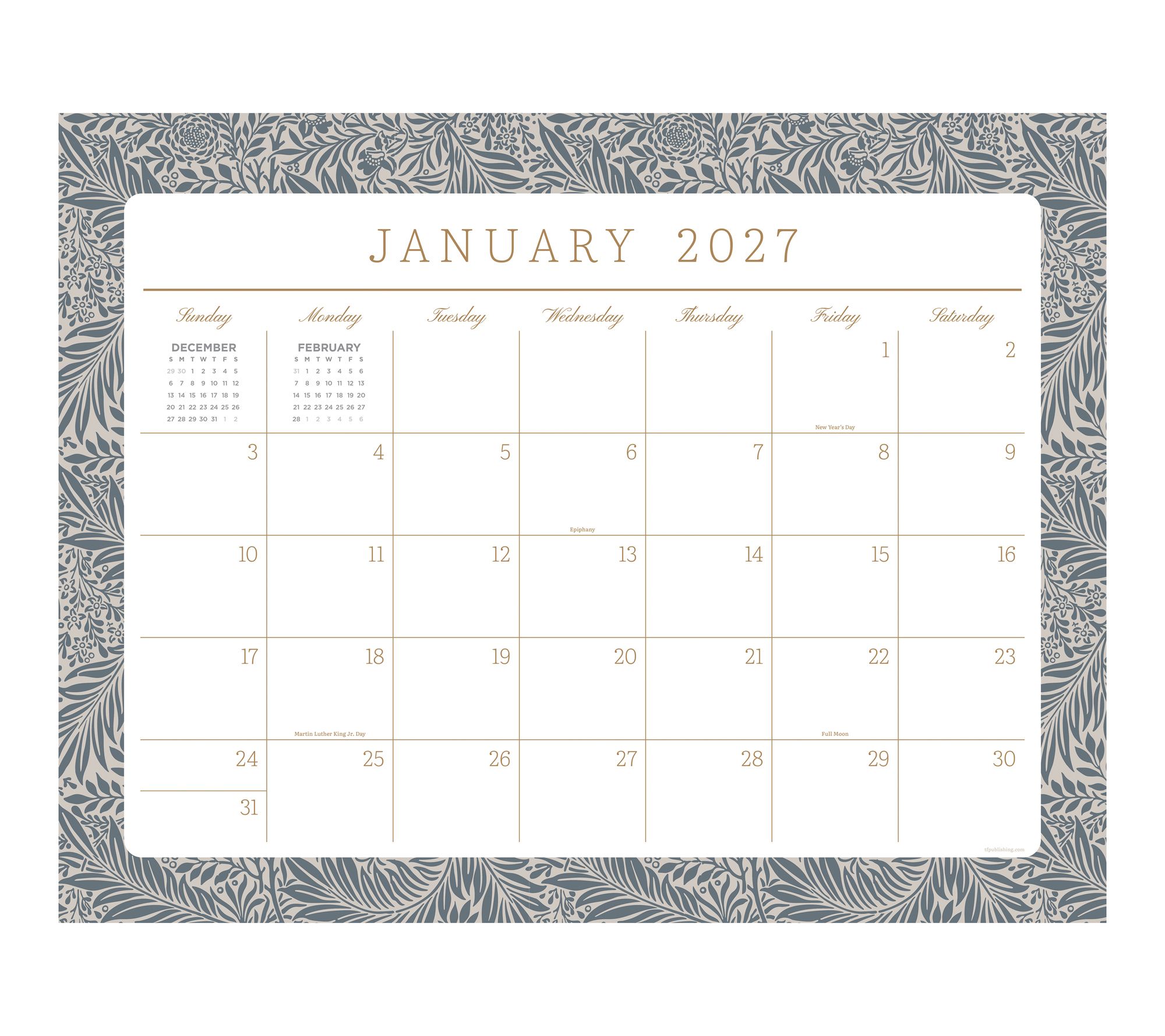 2027 Artisan Legacy Large Desk Pad Monthly Blotter Calendar