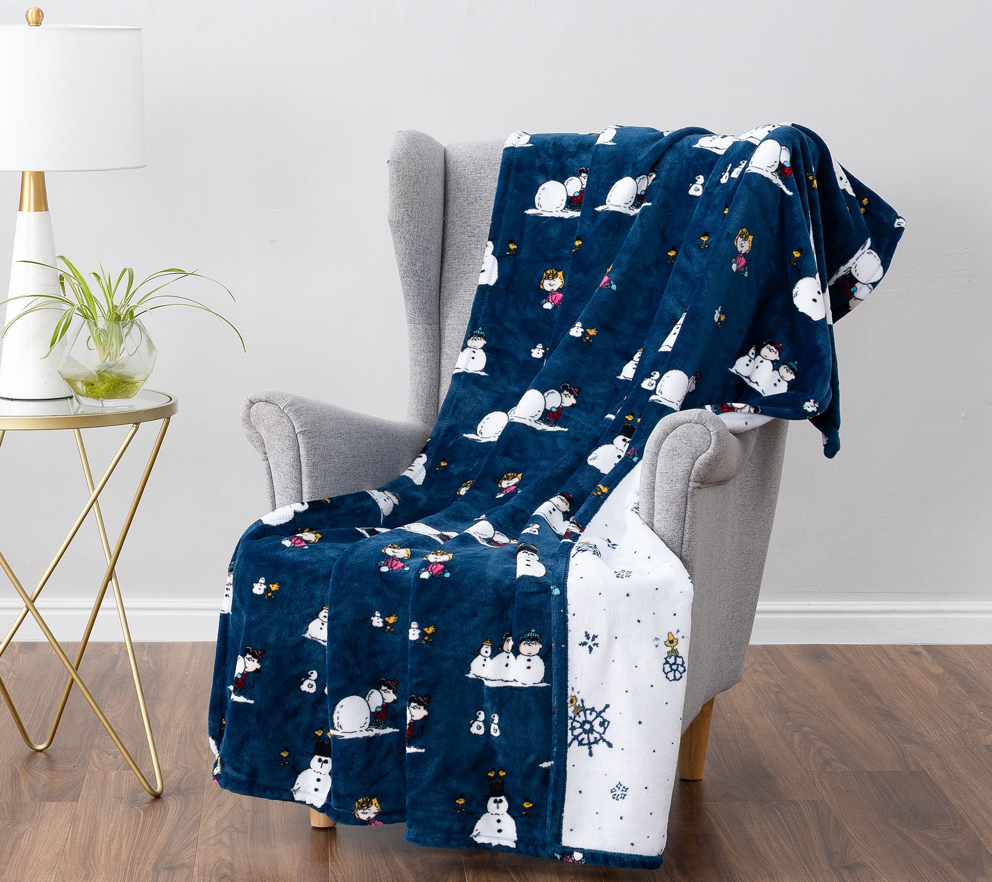 "As Is" Berkshire Holiday Peanuts Twin Print Throw