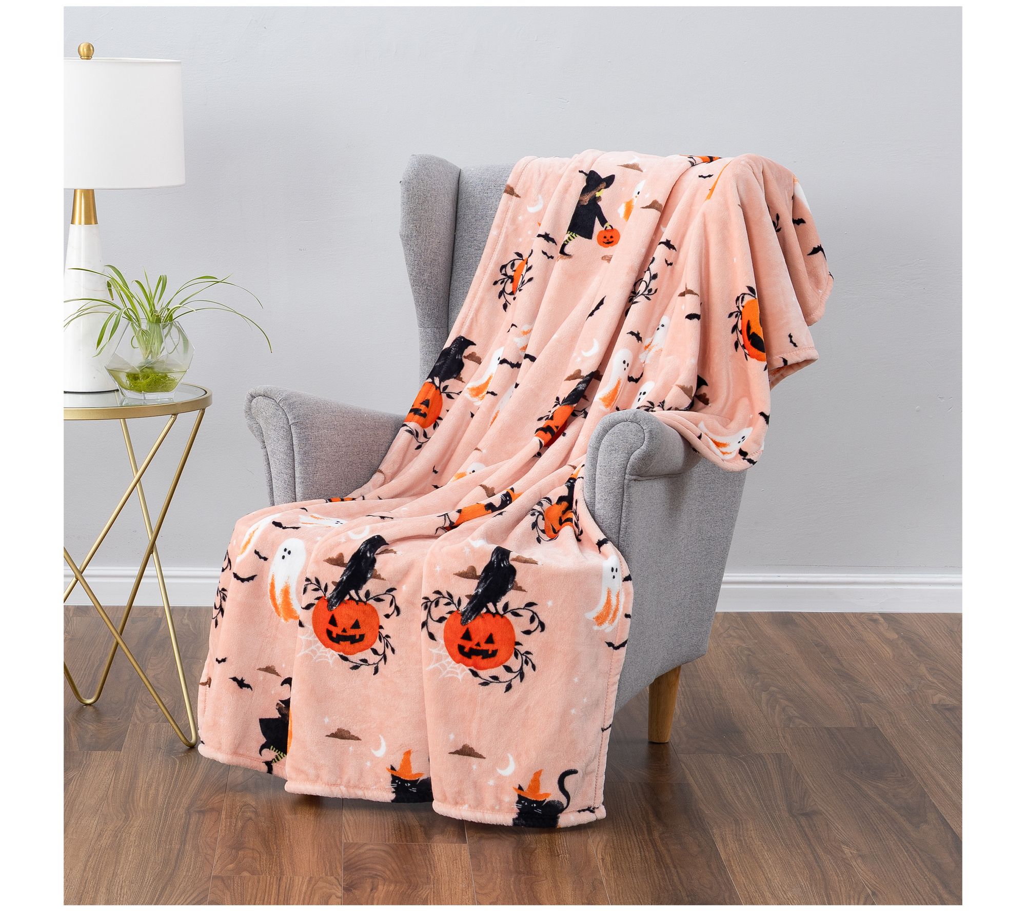 Berkshire Halloween Printed Plush 60x70 Throw