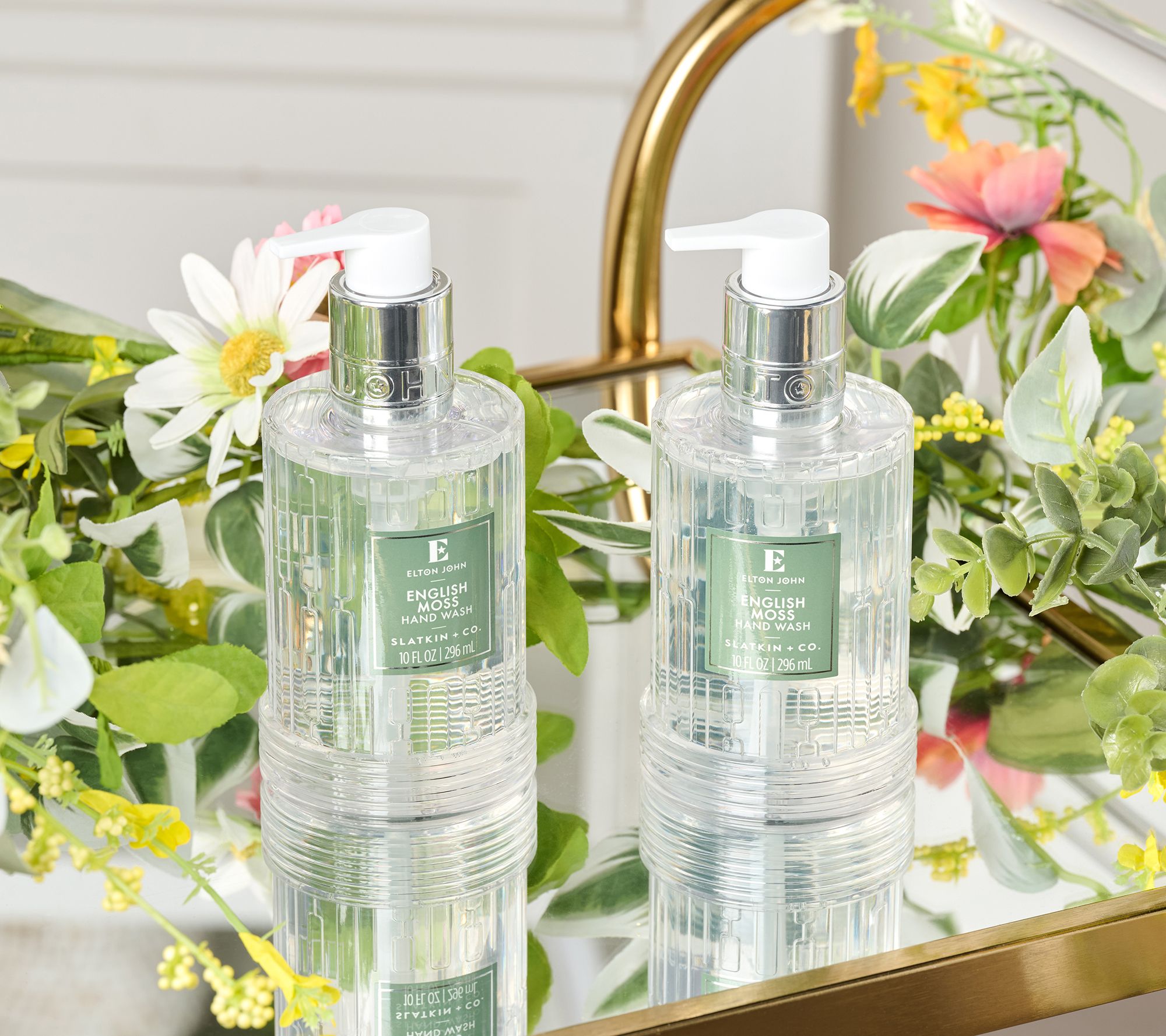 "As Is" Elton John x Slatkin + Co. English Moss Set/2 10oz Gel Hand Soap