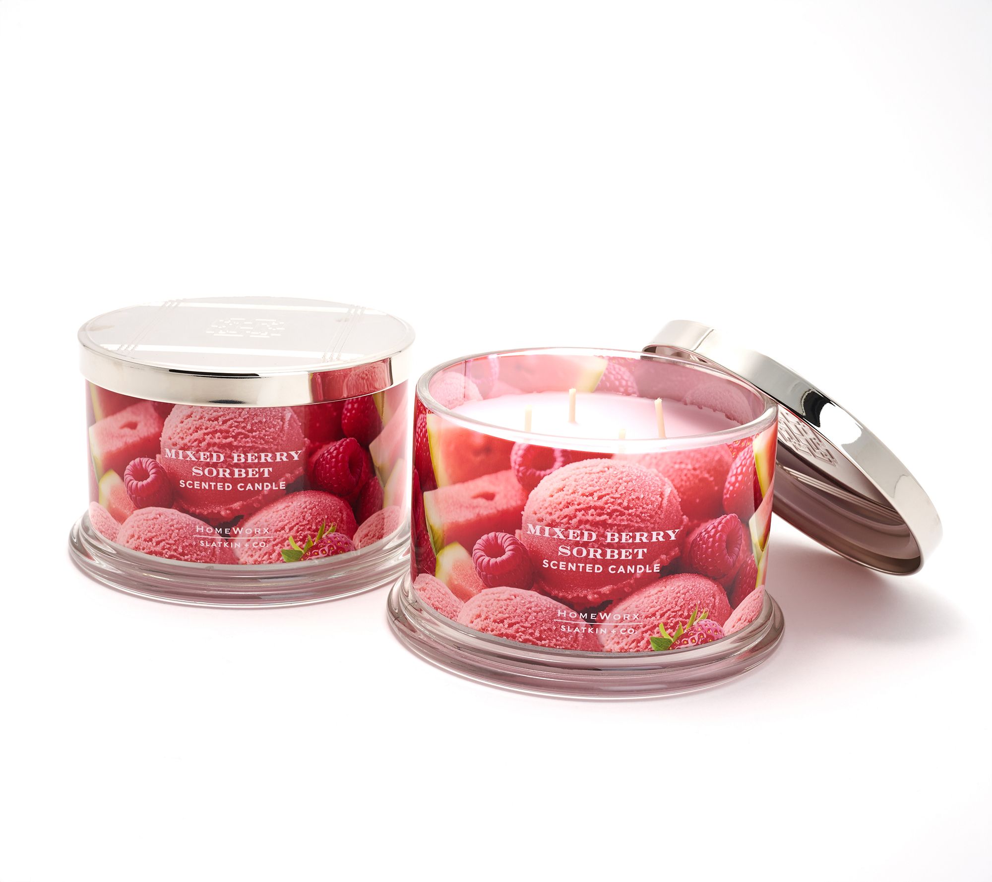 "As Is" HomeWorx by Slatkin + Co. S/2 18oz Mixed Berry Candles