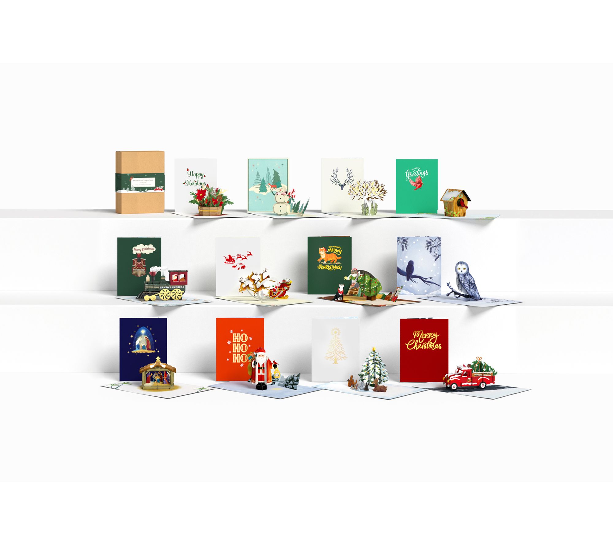 ShWk 8/15 Lovepop Set of 12 Christmas Pop-Up Cards