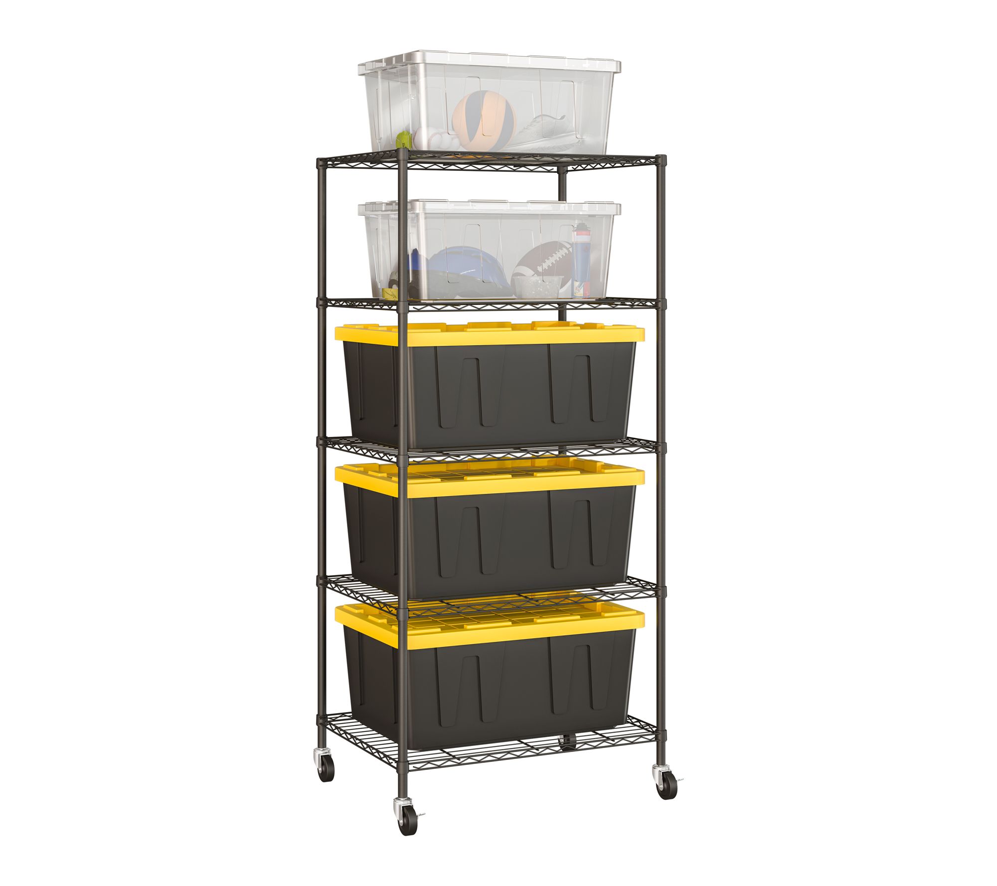 Seville Classics 5 Tier Tote Shelving, 25" W x 33" D x 77" H