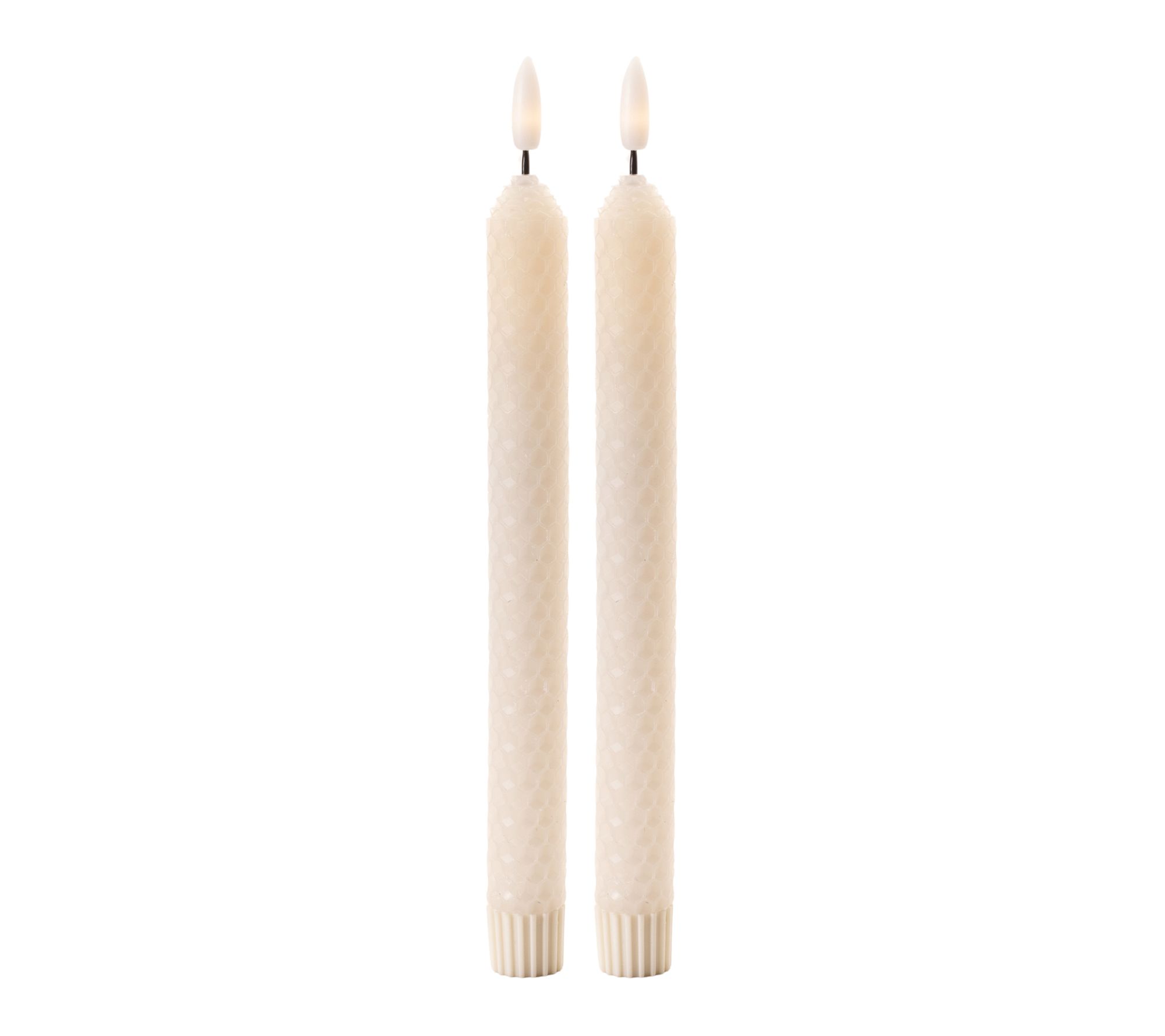 Melrose FIA Wick Beige Textured Taper Candle (Set of 2)