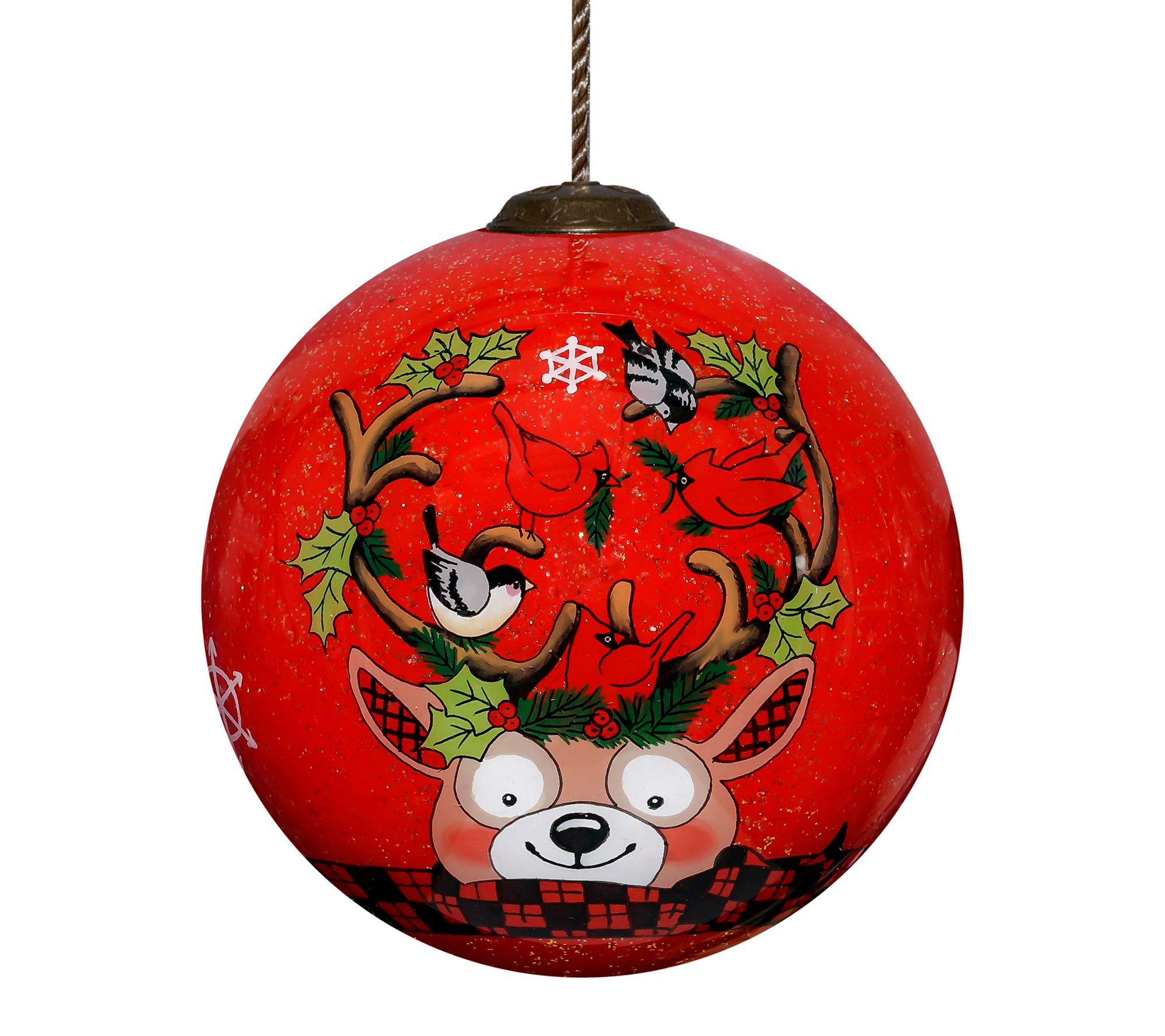 Inner Beauty Gifts 3 inch Woodland Plaid Pals Reindeer Ornament