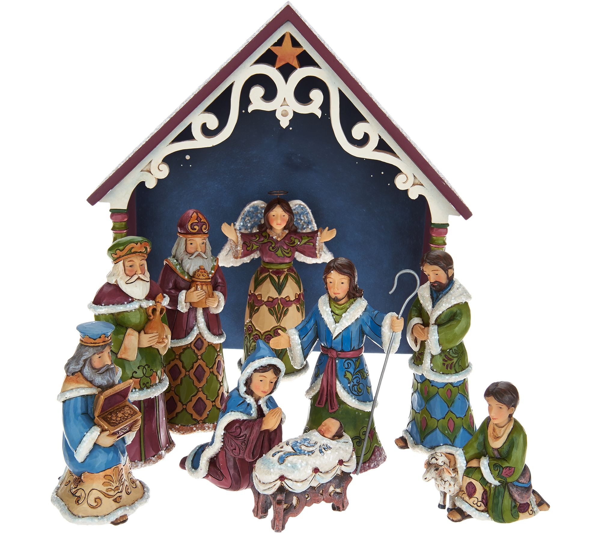 Jim Shore Heartwood Creek Victorian 10 Piece Mini Nativity Set