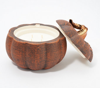 HomeWorx by Harry Slatkin 14-oz Ceramic Burlap Pumpkin Candle - H216059