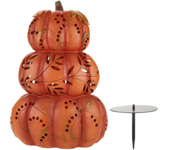 Indoor/Outdoor Oversized Carved Pumpkin Stack by Valerie - H216459