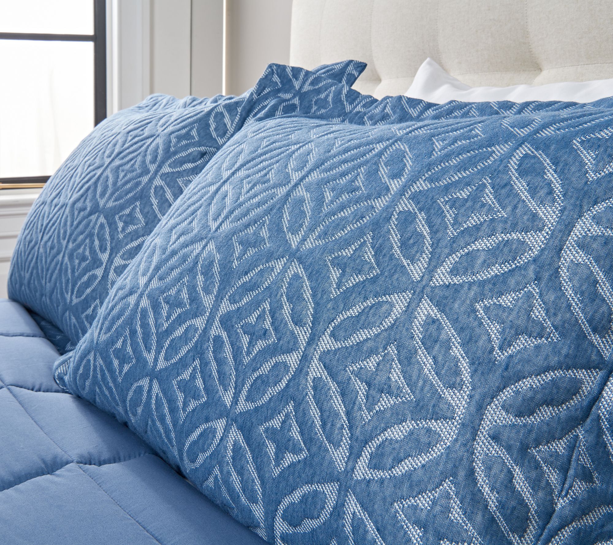 Home Reflections Puffy Knit Comforter Set Twin