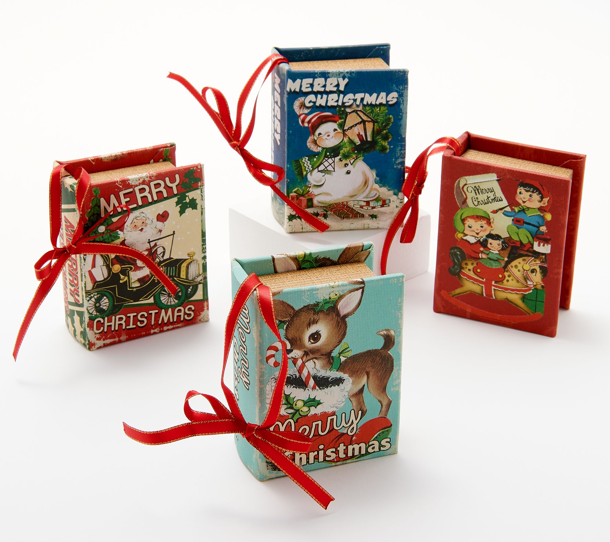 Mr. Christmas Set of 4 Musical Nostalgic Book Ornaments - QVC.com