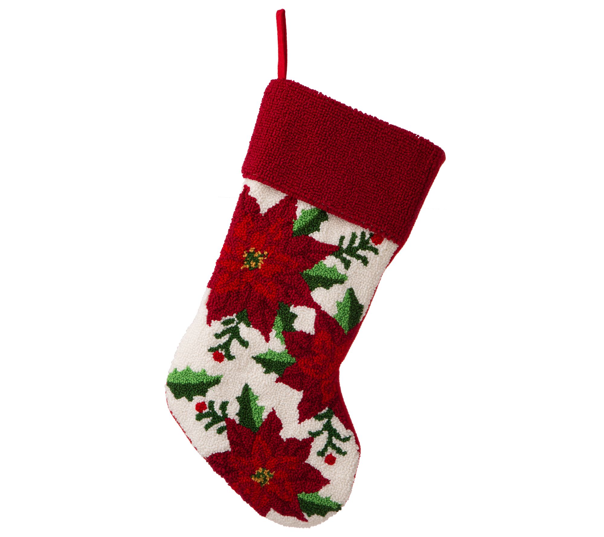 Glitzhome Artistic Holiday Hooked Fabric Christas Stocking
