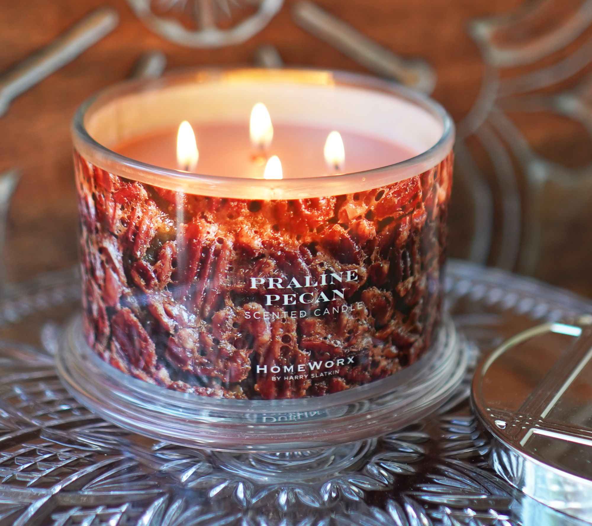 "As Is" HomeWorx by Harry Slatkin S/2 Praline Pecan Candles