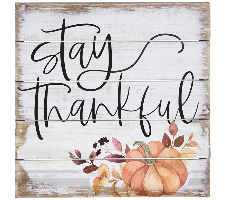 Stay Thankful Pumpkin. Pallet Petite By Sincere Surroundings.