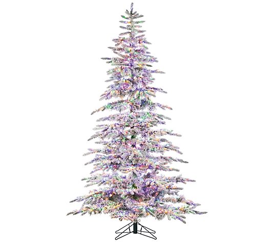 7.5-Ft Flocked Pre-Lit Mountain Pine Tree by Sterling Co.