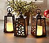 Candle Impressions Set of (3) 7.5" Fall Icon Resin Lanterns