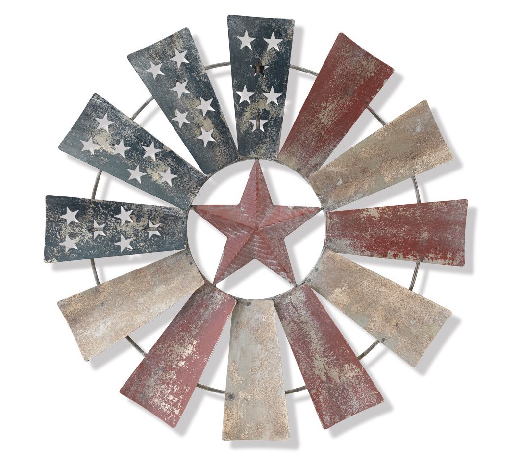 21"D Antique Metal Americana Wall Art by GersonCo