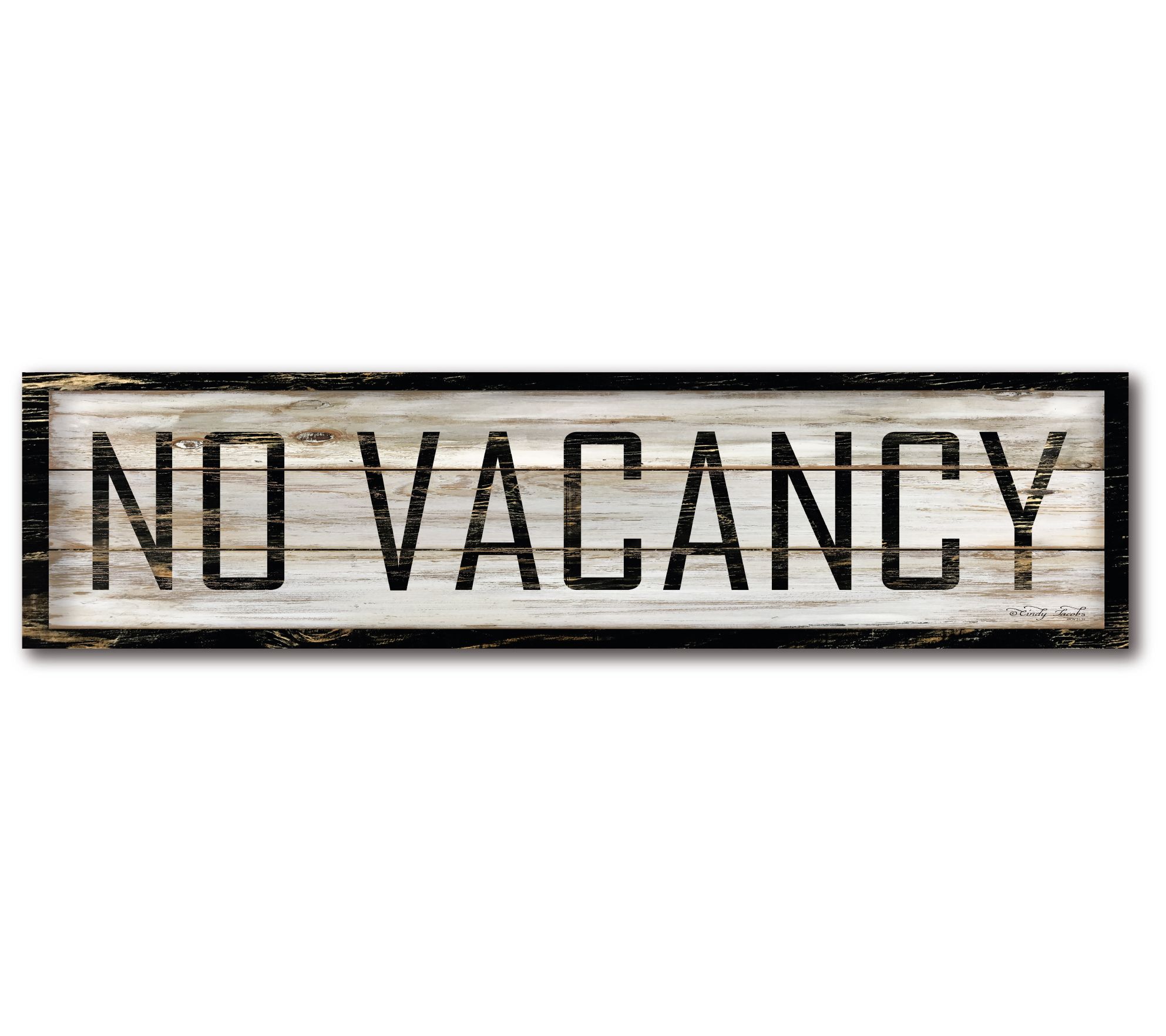 Courtside Market No Vacancy 6" x 24" Wooden Panel