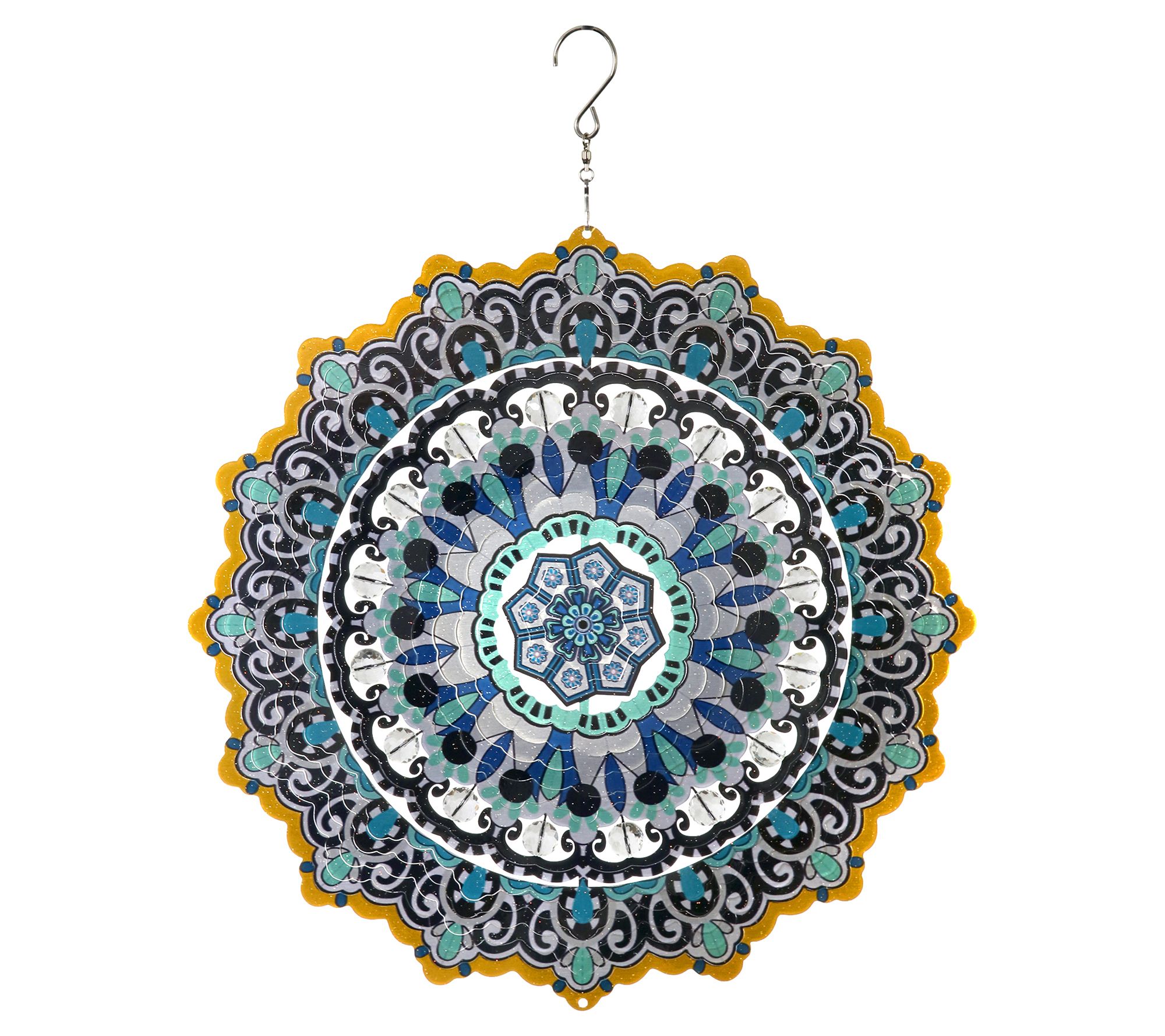 Exhart Laser-Cut Mandala Hanging Wind Spinner