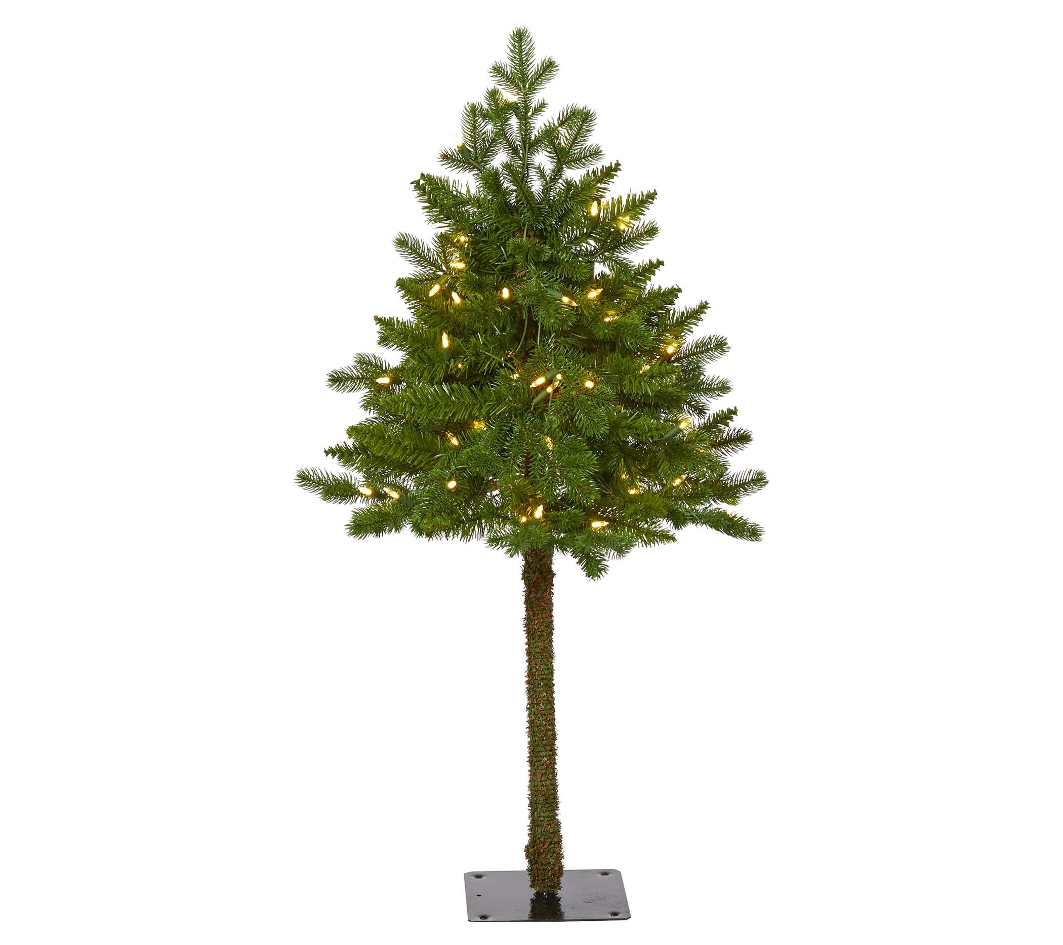 Nearly Natural 3' Swiss Alpine Christmas Tree w/50 Clear LED - QVC.com