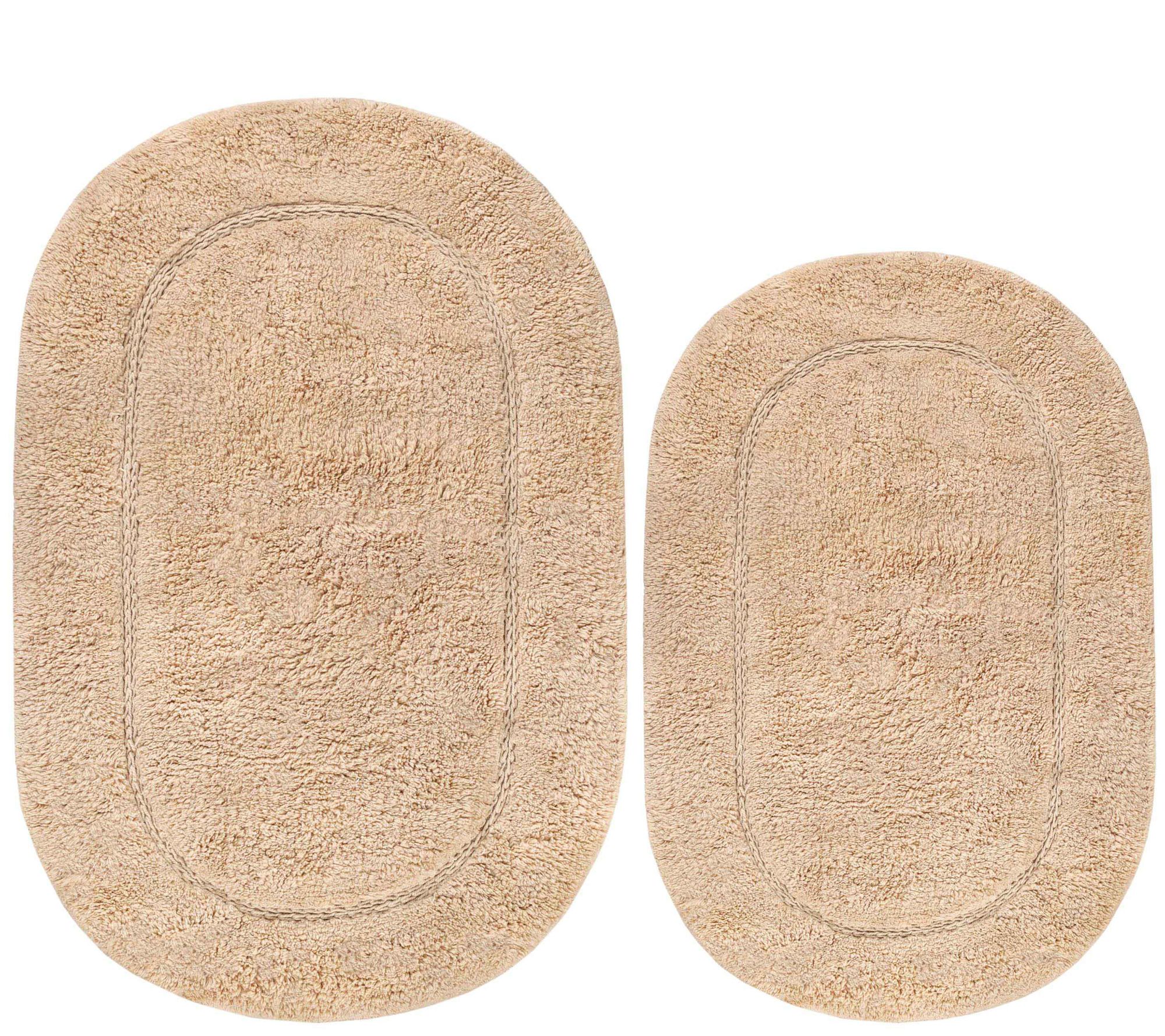 Superior Cotton 2Piece NonSlip Oval Bath Rug Set