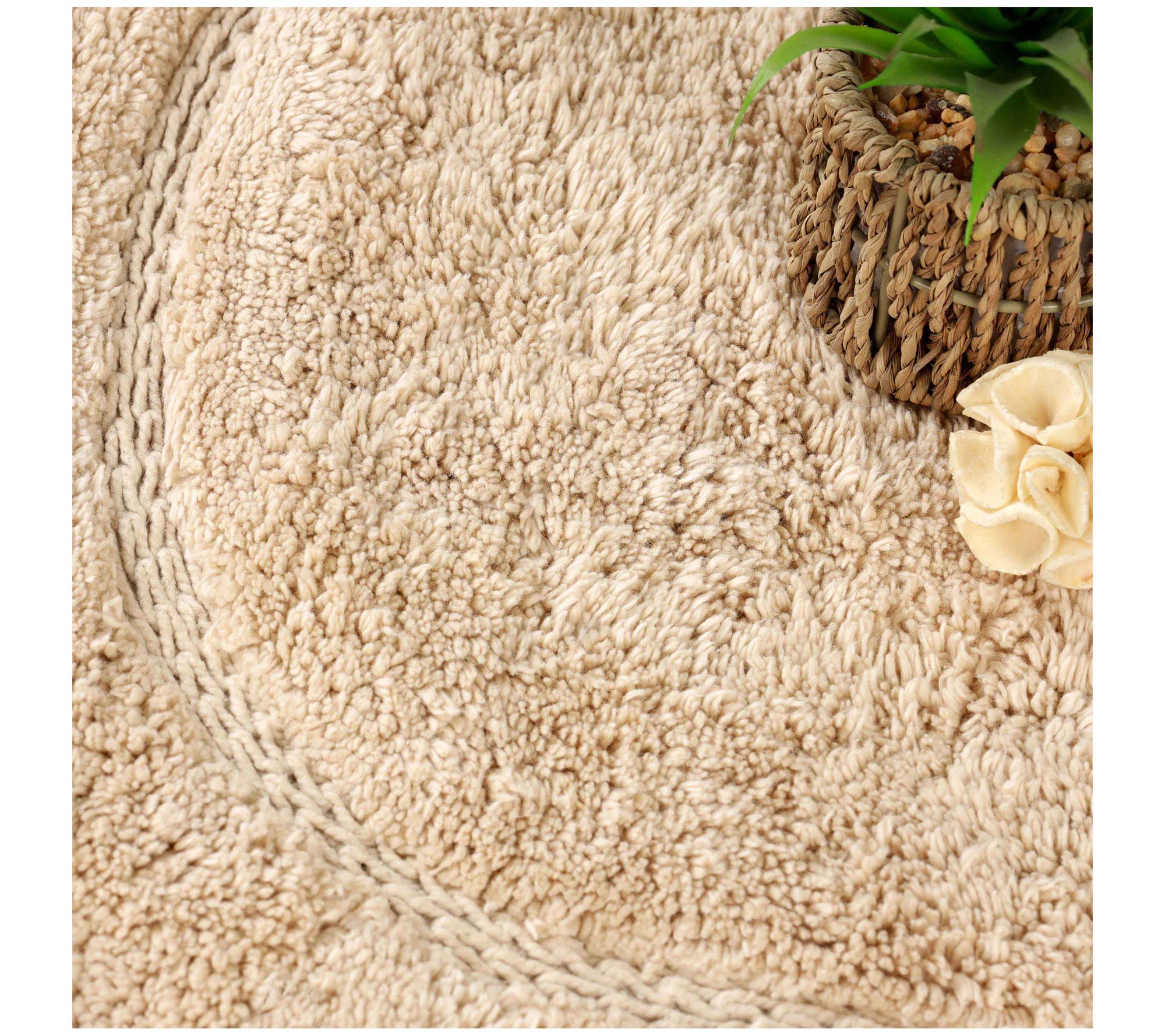 Superior Cotton 2Piece NonSlip Oval Bath Rug Set