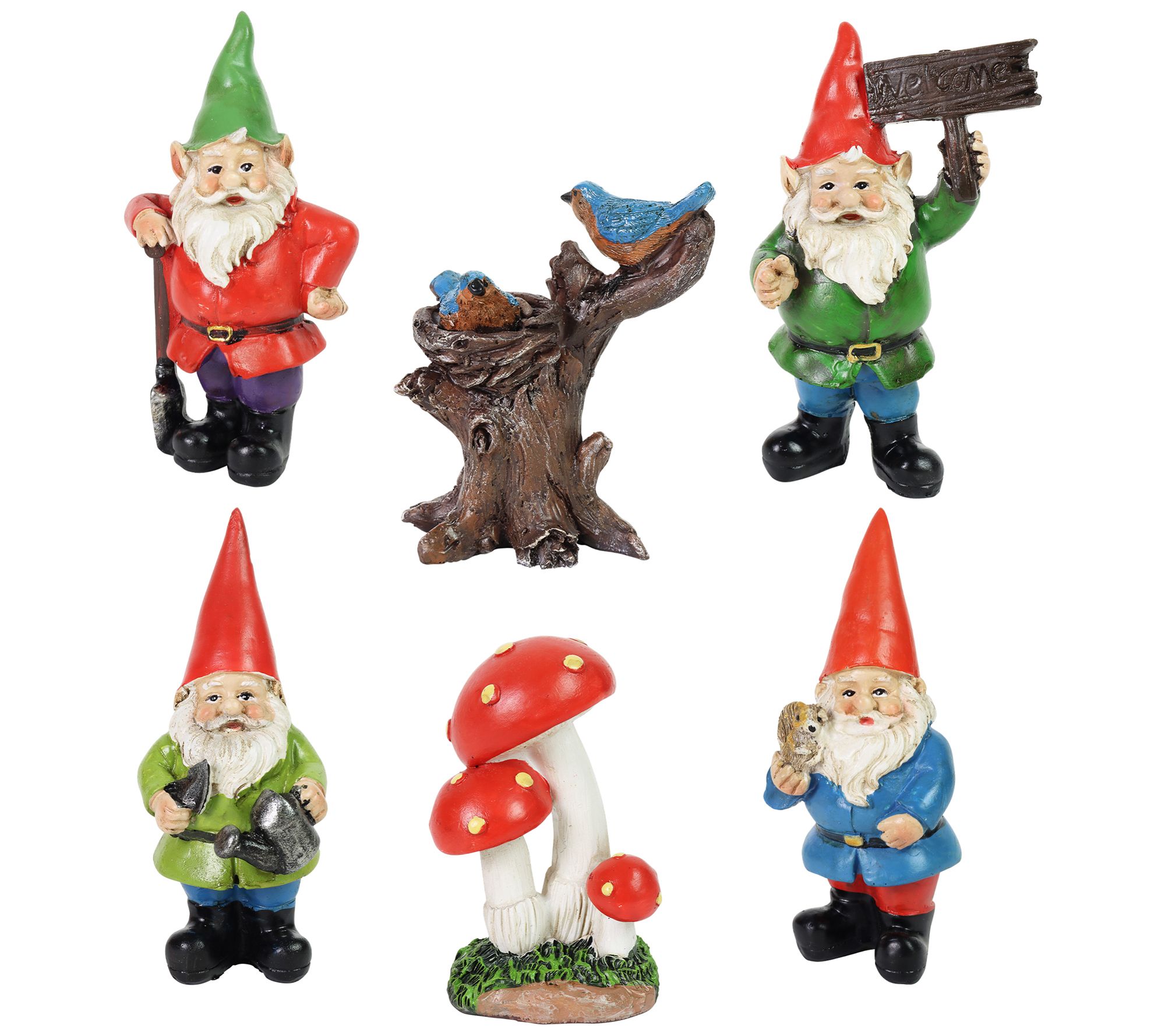 6Piece Miniature Gnome Set by Exhart