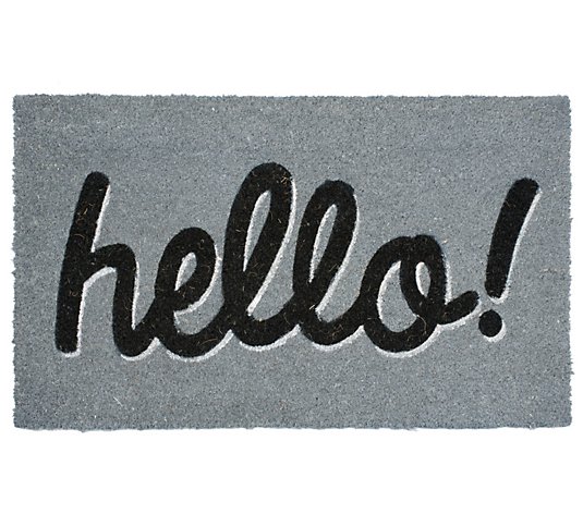 Hello! Doormat with PVC Backing