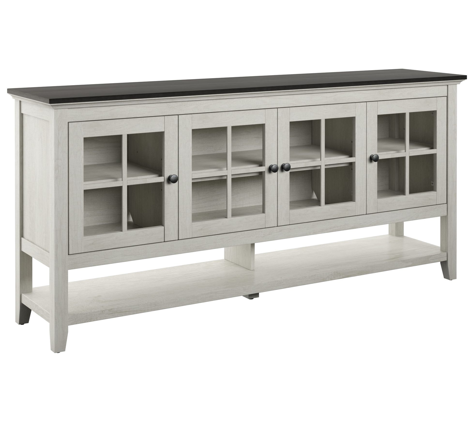 Twin Star Home Modern Farmhouse Sideboard with Glass Doors