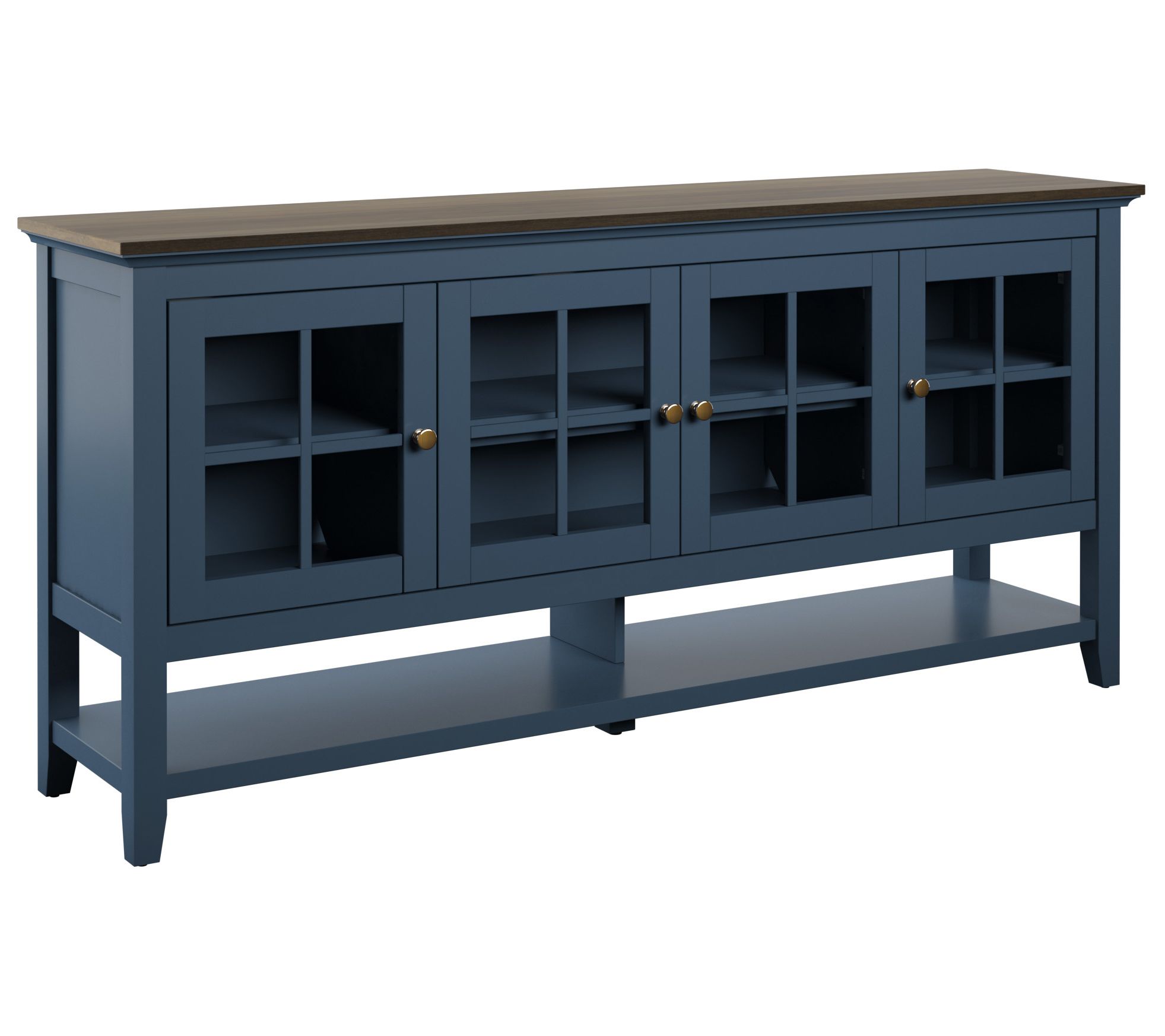 Twin Star Home Modern Farmhouse Sideboard with Glass Doors
