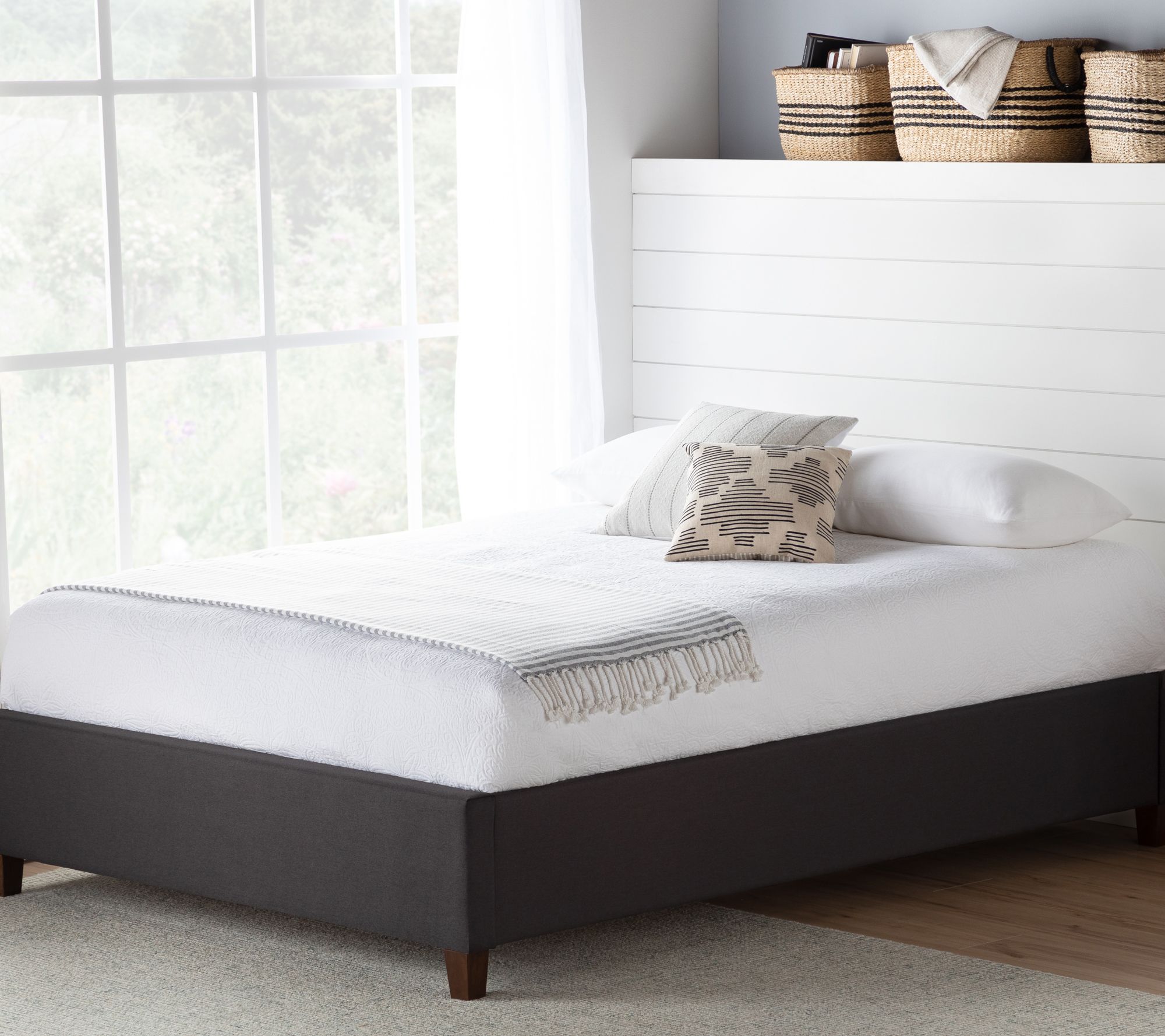 Brookside Ava Upholstered Platform Bed, Queen - QVC.com