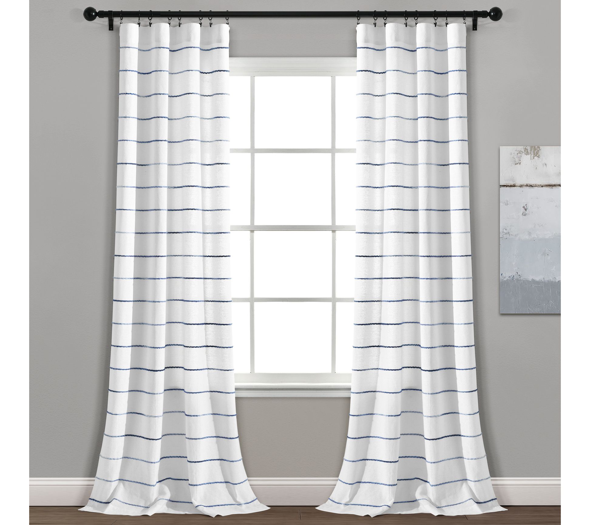 Ombre Stripe Yarn Dyed Cotton Window Panels byush Decor