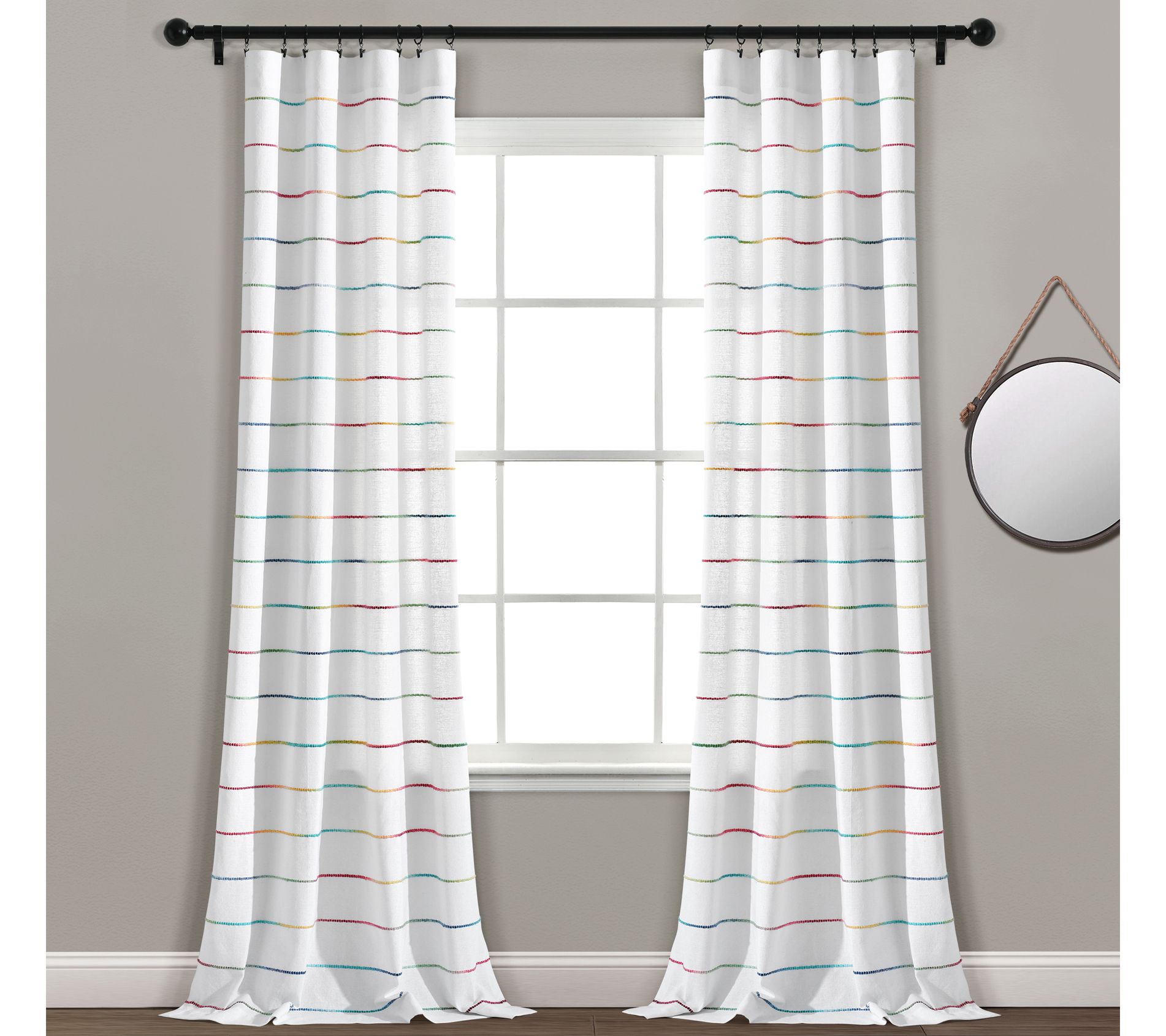 Ombre Stripe Yarn Dyed Cotton Window Panels byush Decor