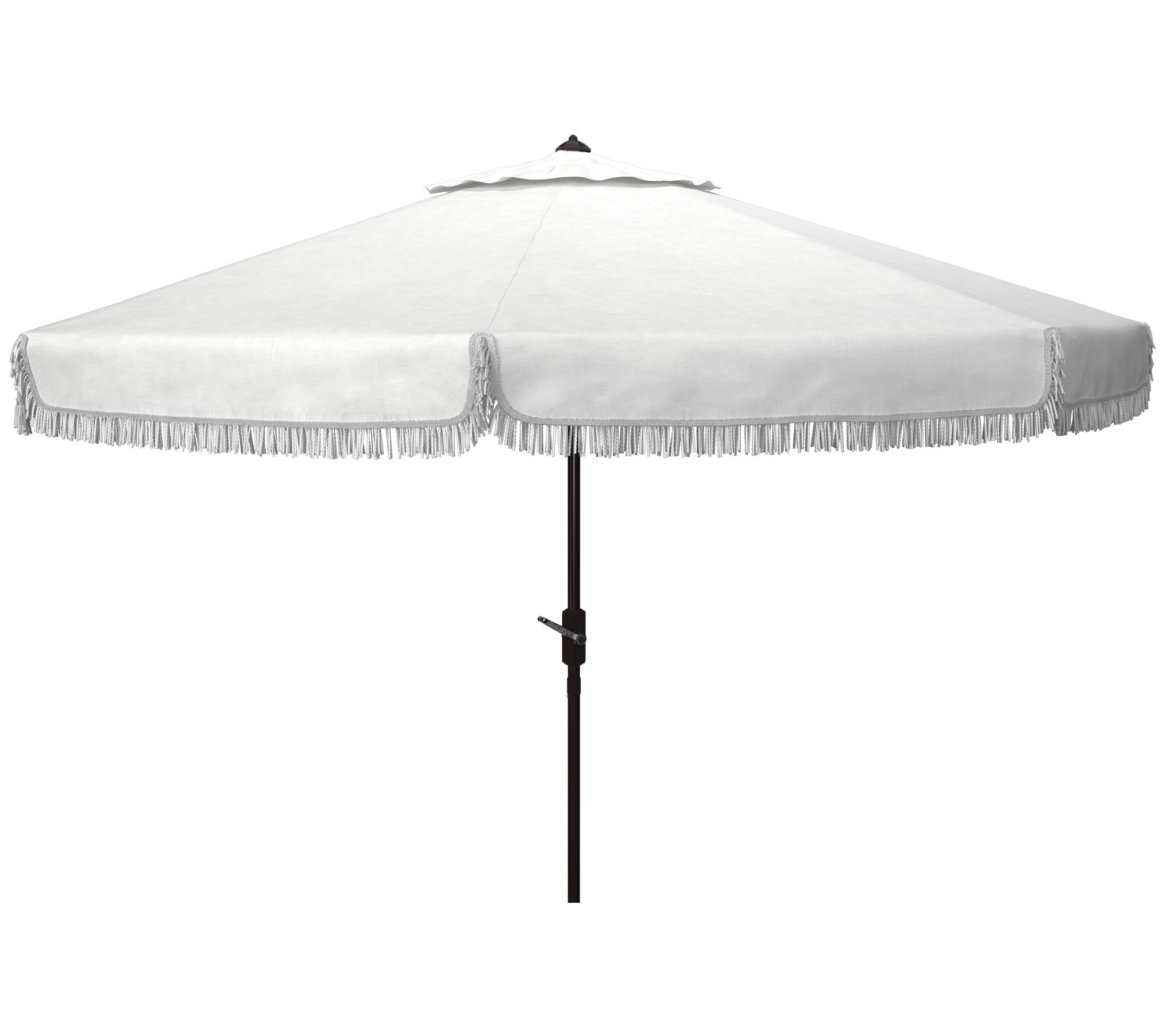 Milan Fringe 11' Round Crank Umbrella by Safavieh
