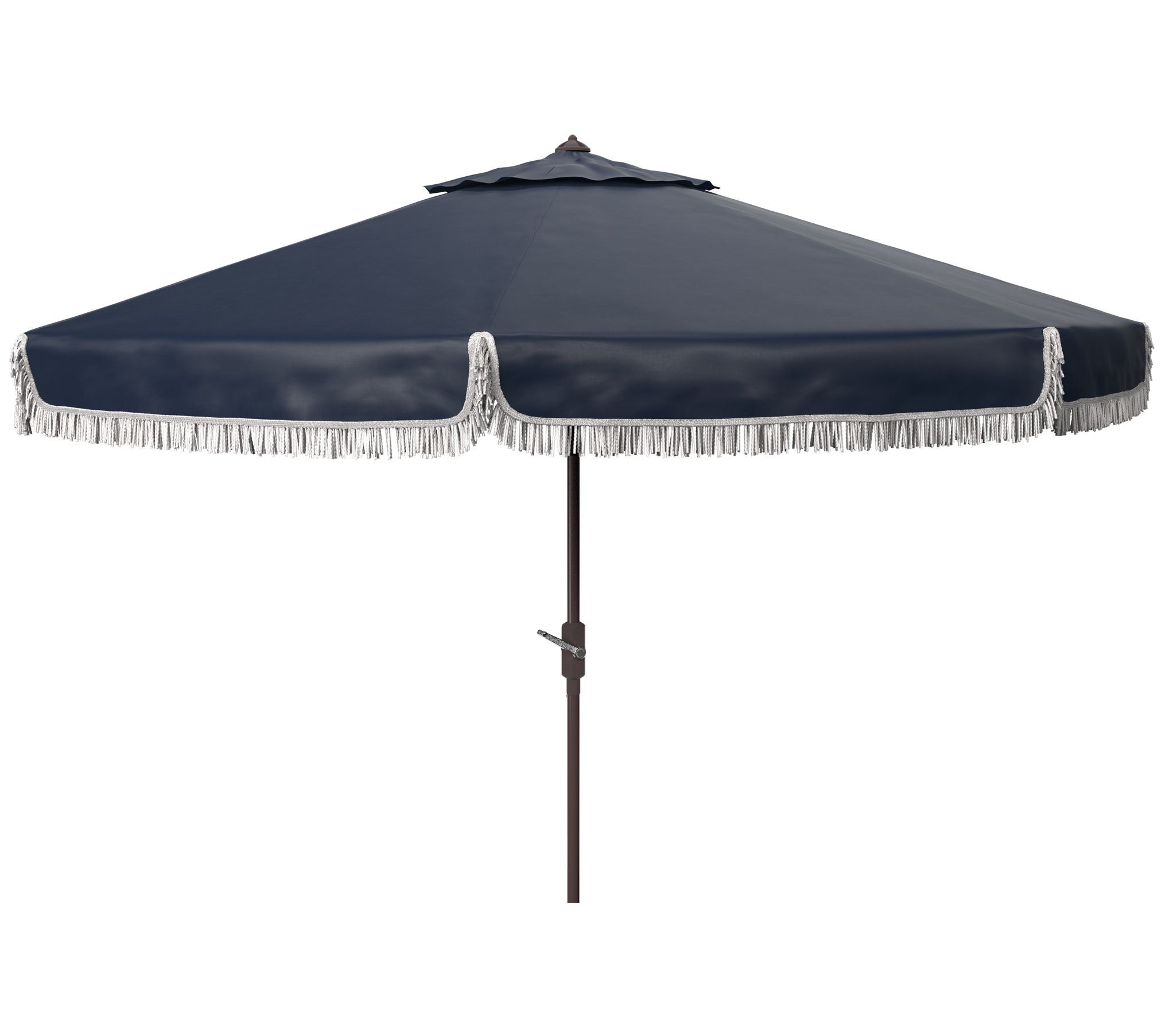 Milan Fringe 11' Round Crank Umbrella by Safavieh