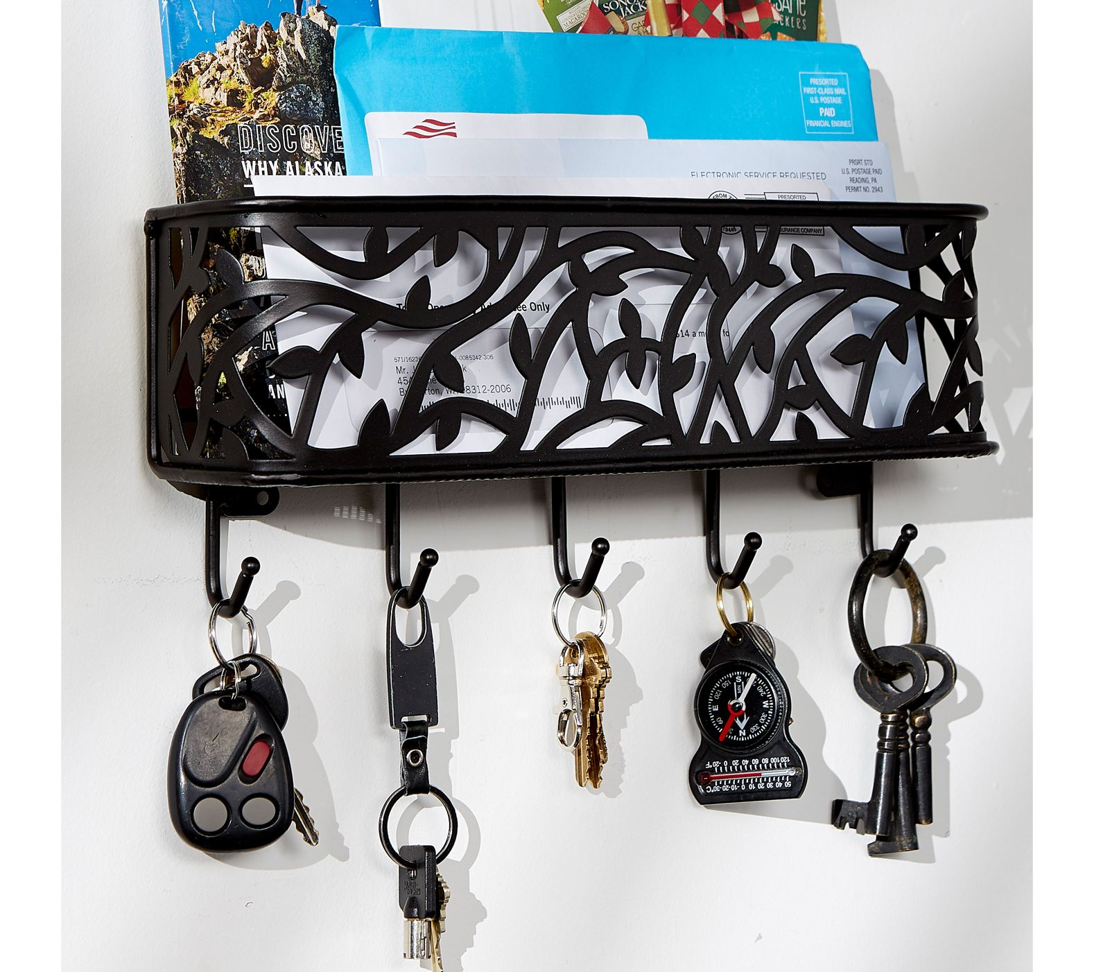 DII Large Wall Mount Mail & Key Organizer Rack