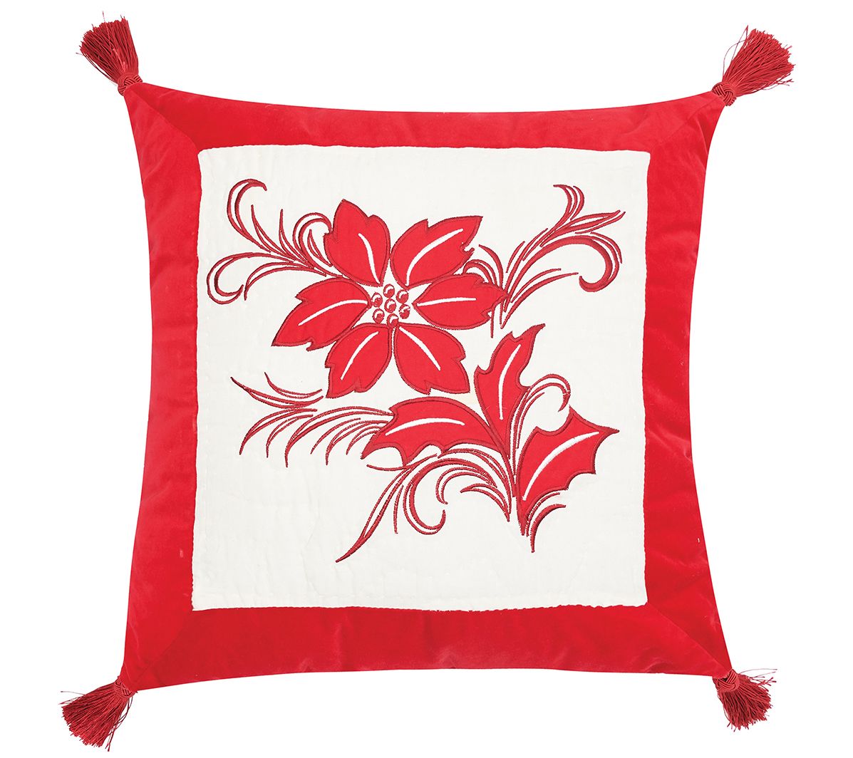 C&F Home Winter Frost Poinsettia Pillow