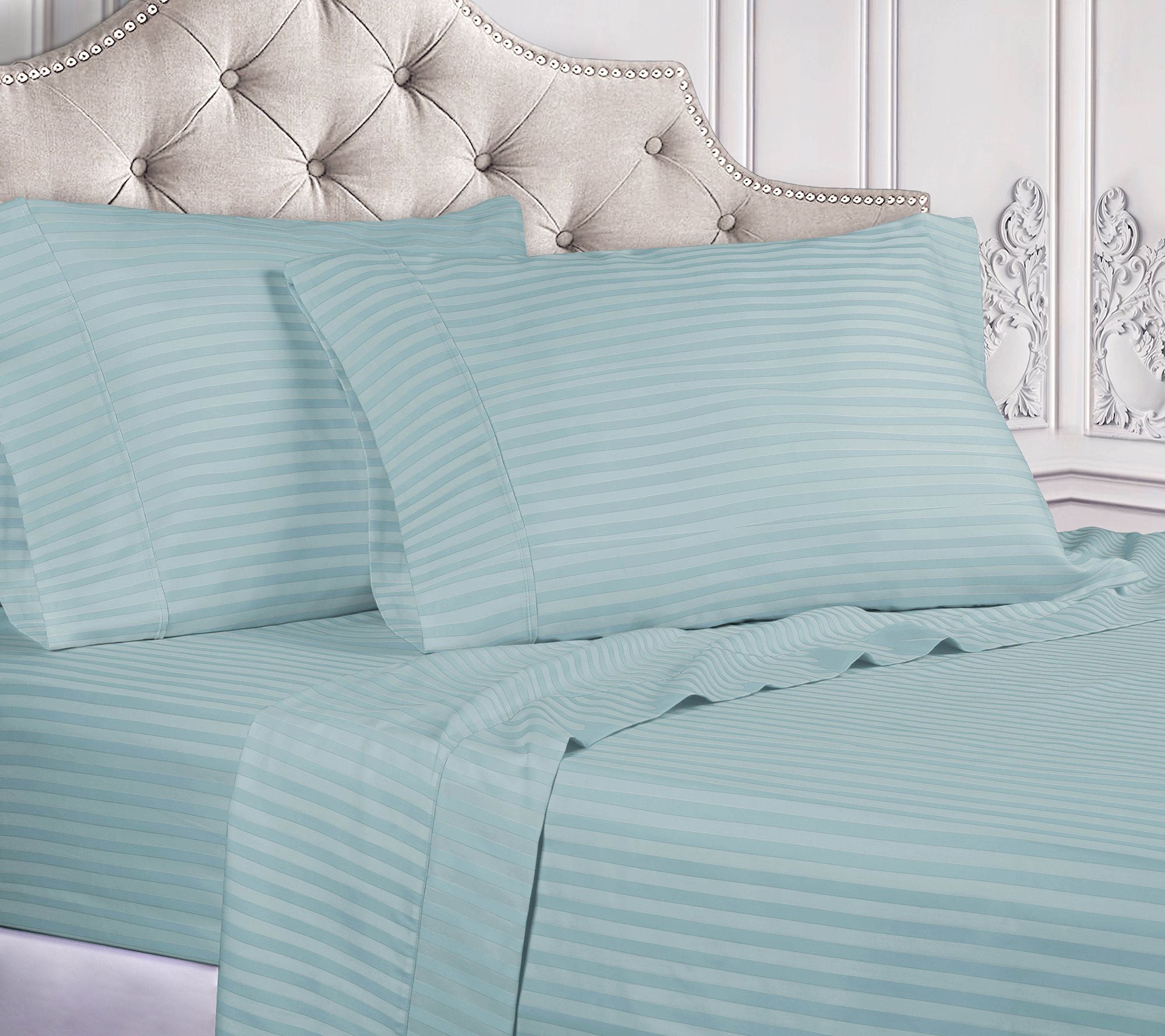 Superior 400TC Egyptian Cotton Stripe Duvet Set, King/Cal.KG