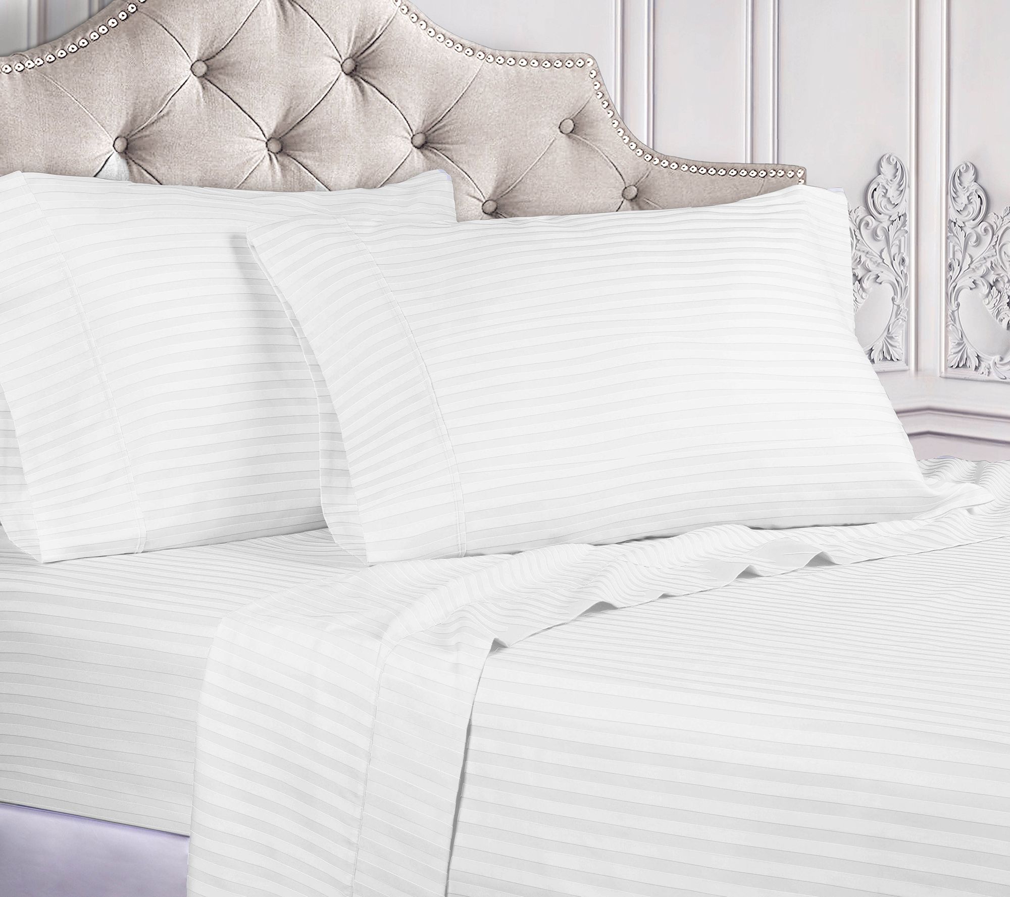 Superior 400TC Egyptian Cotton Stripe Duvet Set, King/Cal.KG