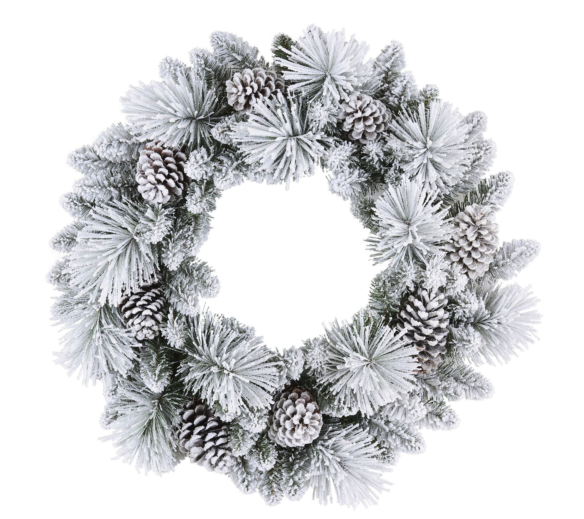Puleo 32" Flocked Berkshire Artificial Spruce W reath