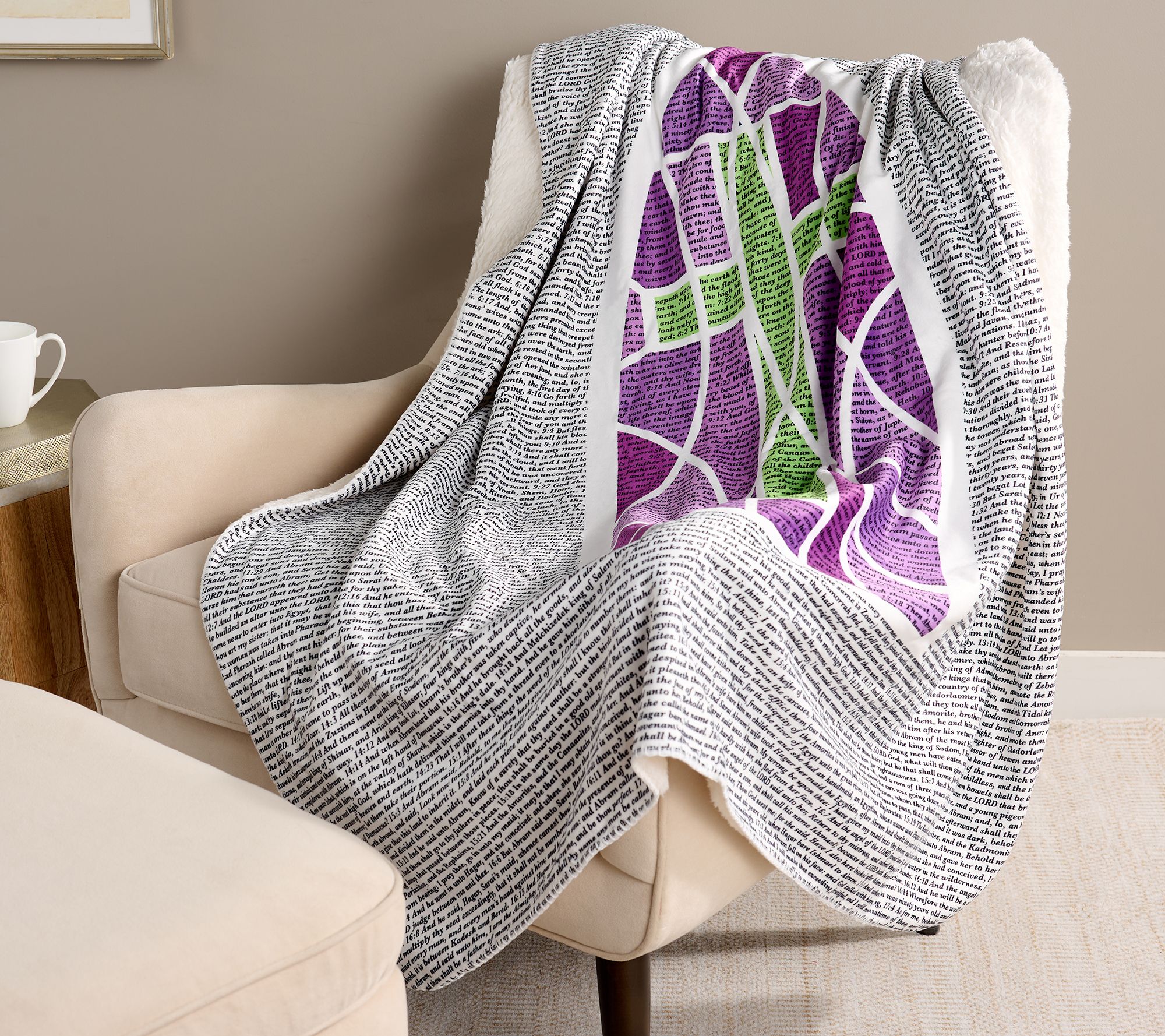 As Is American BlanketCo. 50x60 InspirationalSherpa Throw